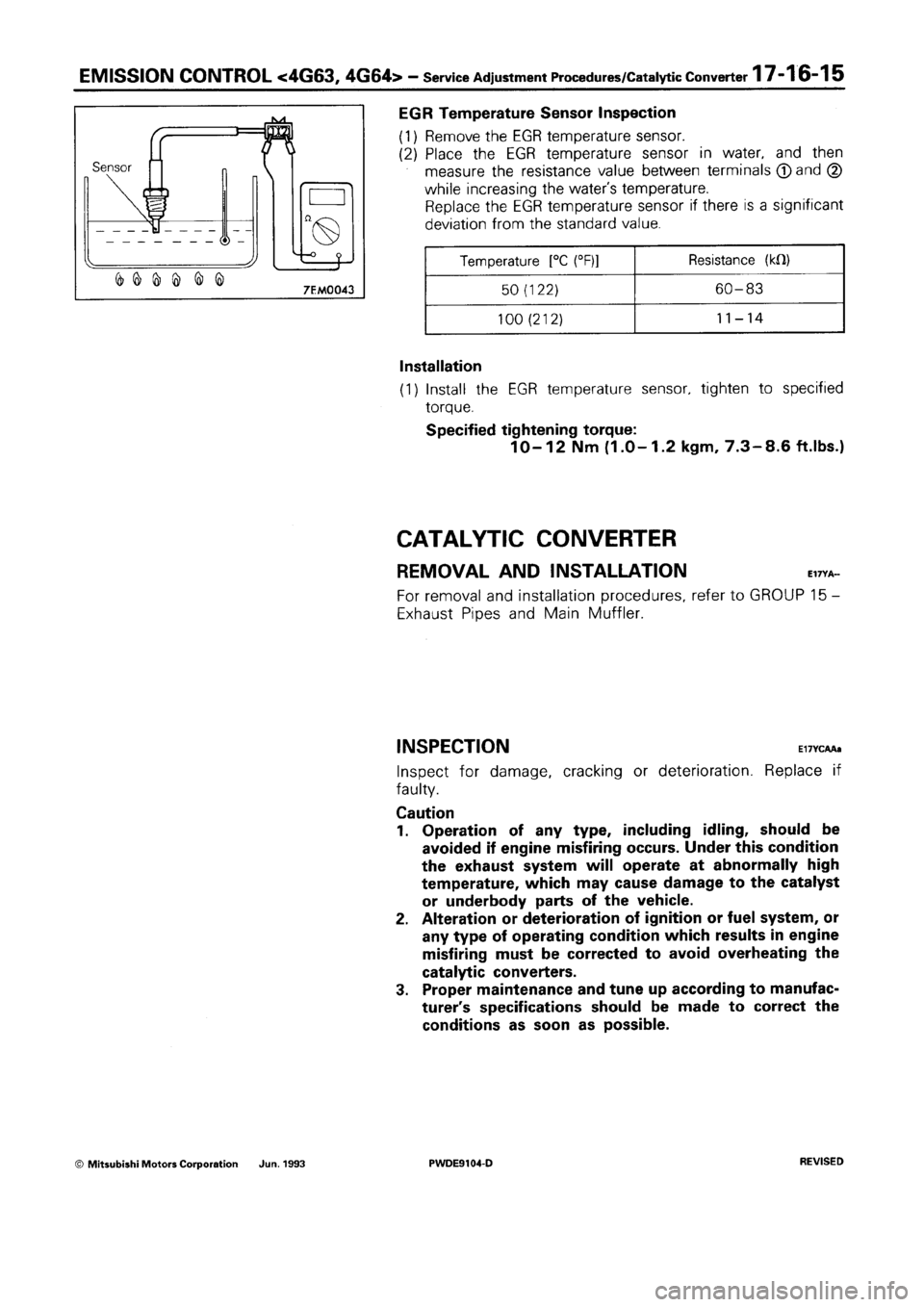 MITSUBISHI SPACE RUNNER 1992 Workshop Manual MITSUBISHI SPACE RUNNER 1992 Workshop Manual