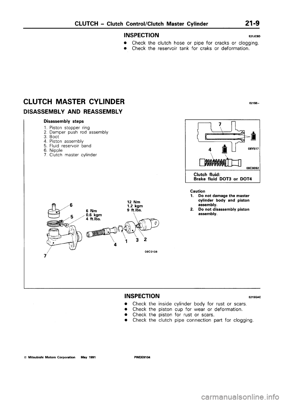 MITSUBISHI SPACE RUNNER 1992 Workshop Manual MITSUBISHI SPACE RUNNER 1992 Workshop Manual