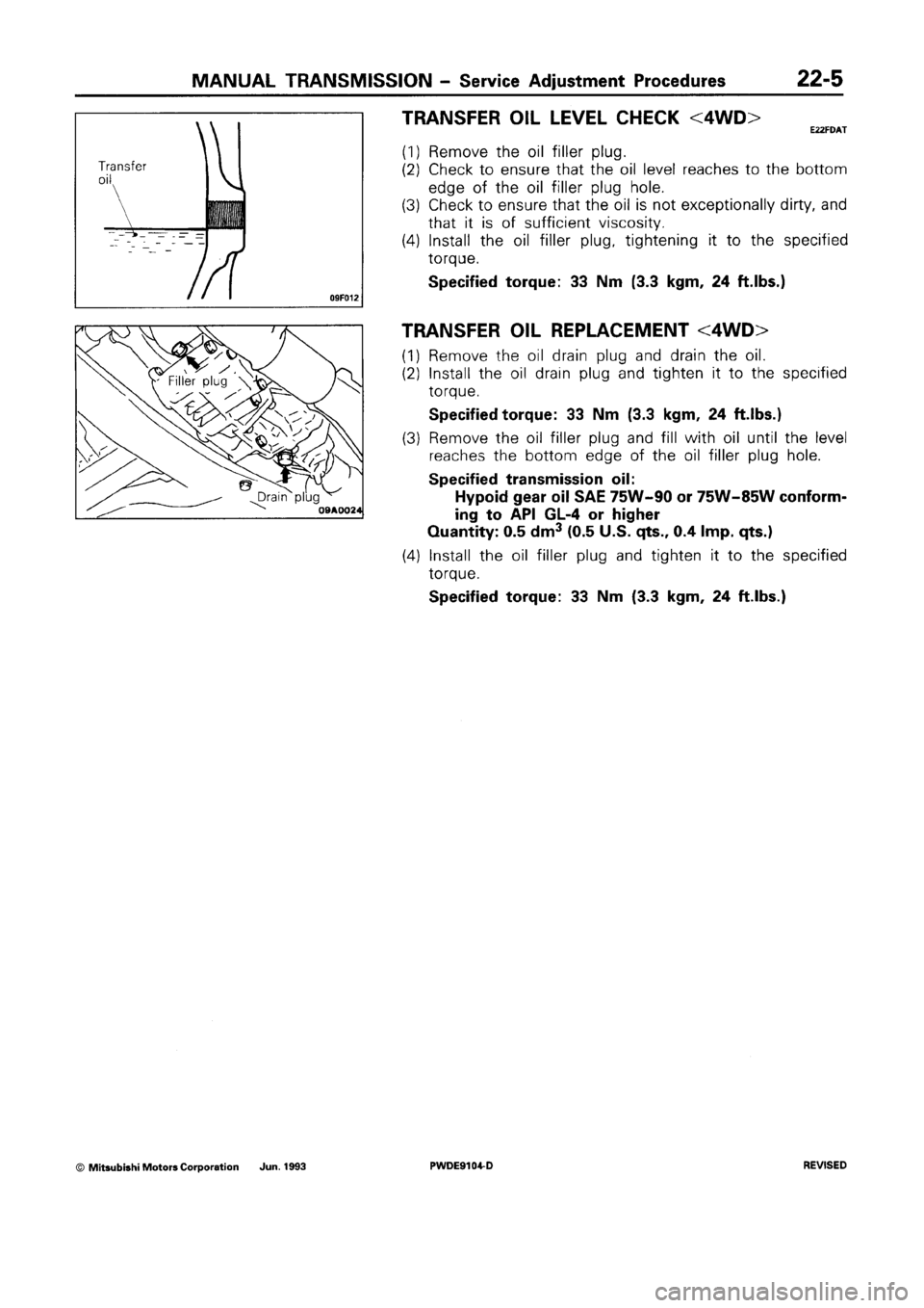 MITSUBISHI SPACE RUNNER 1992 Workshop Manual MITSUBISHI SPACE RUNNER 1992 Workshop Manual
