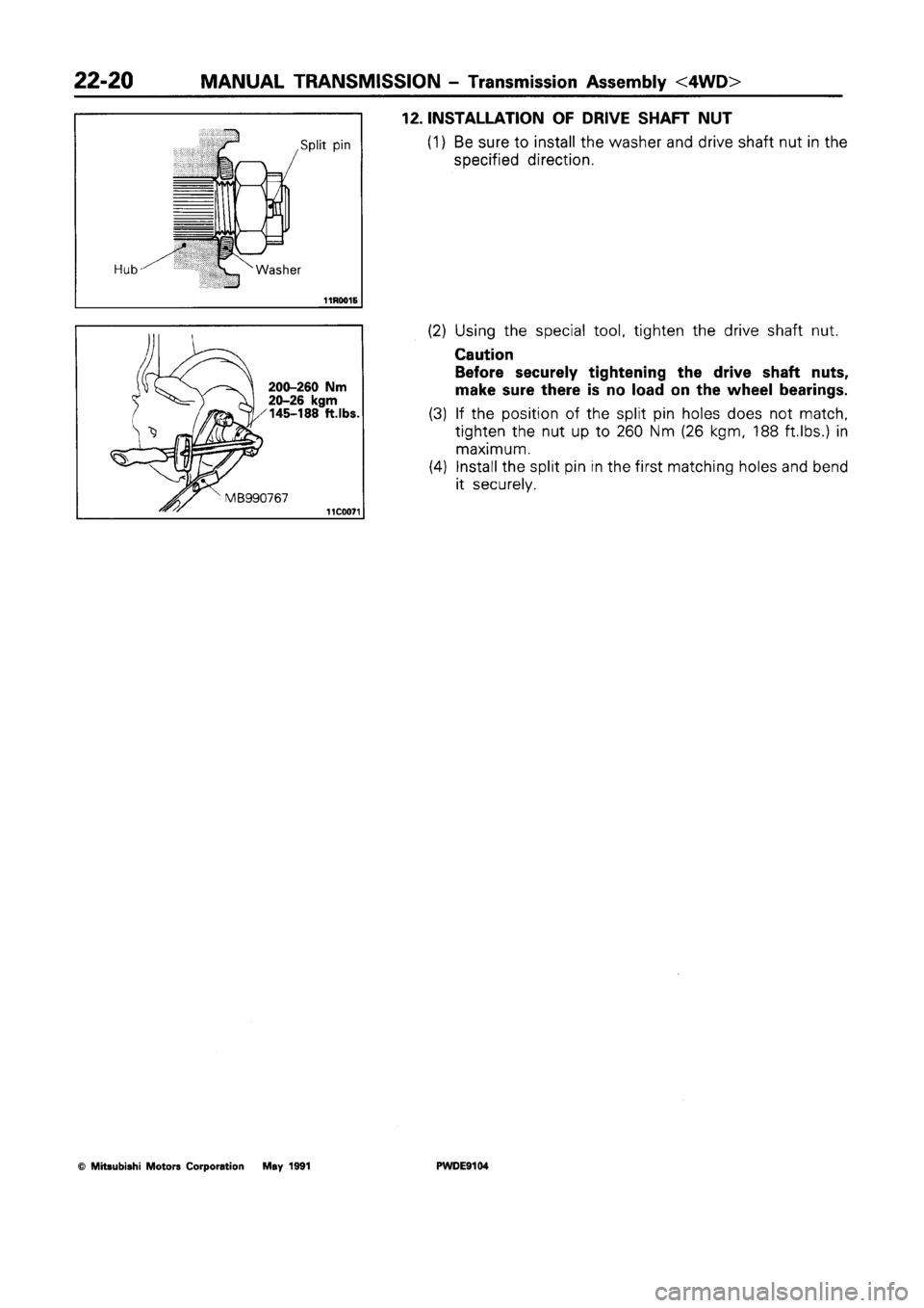 MITSUBISHI SPACE RUNNER 1992 Workshop Manual MITSUBISHI SPACE RUNNER 1992 Workshop Manual