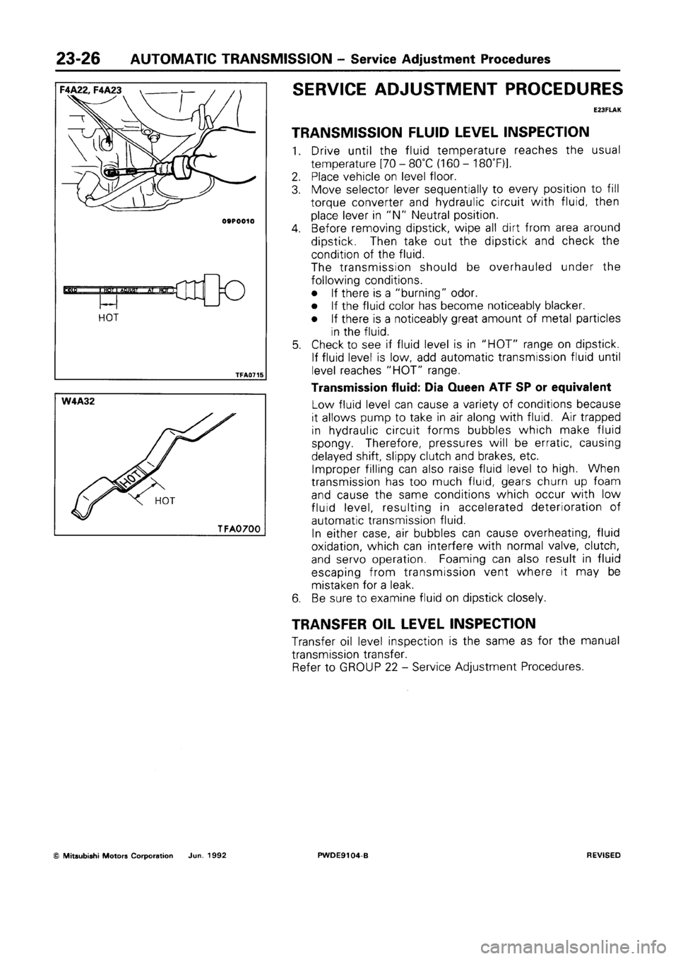 MITSUBISHI SPACE RUNNER 1992 Workshop Manual MITSUBISHI SPACE RUNNER 1992 Workshop Manual