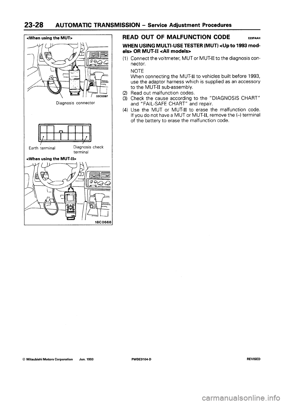 MITSUBISHI SPACE RUNNER 1992 Workshop Manual MITSUBISHI SPACE RUNNER 1992 Workshop Manual