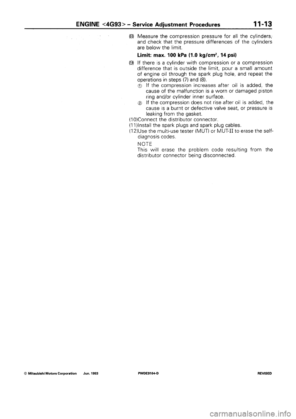 MITSUBISHI SPACE RUNNER 1992 Repair Manual MITSUBISHI SPACE RUNNER 1992 Repair Manual