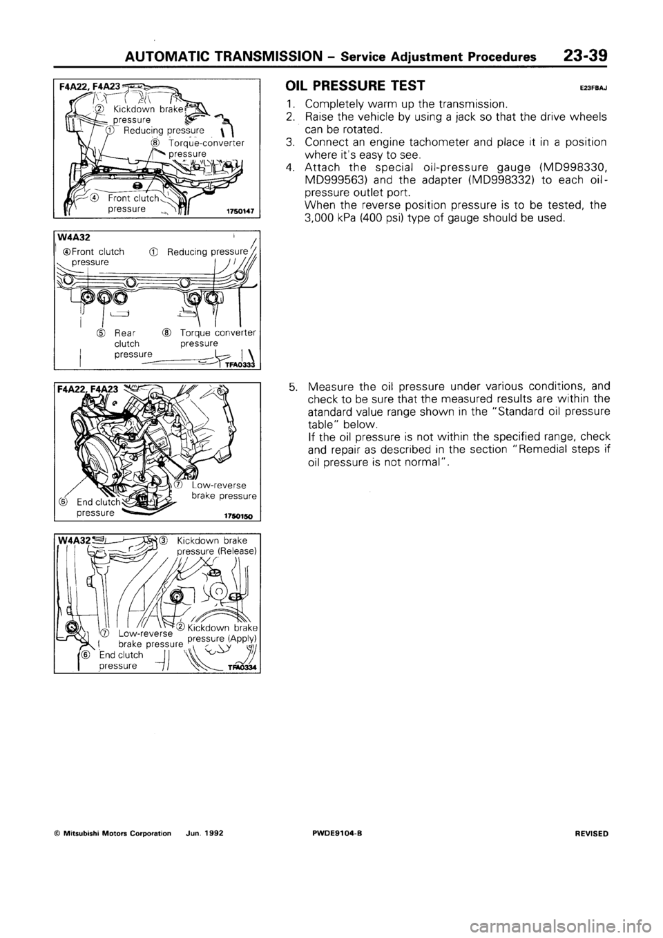 MITSUBISHI SPACE RUNNER 1992 Workshop Manual MITSUBISHI SPACE RUNNER 1992 Workshop Manual
