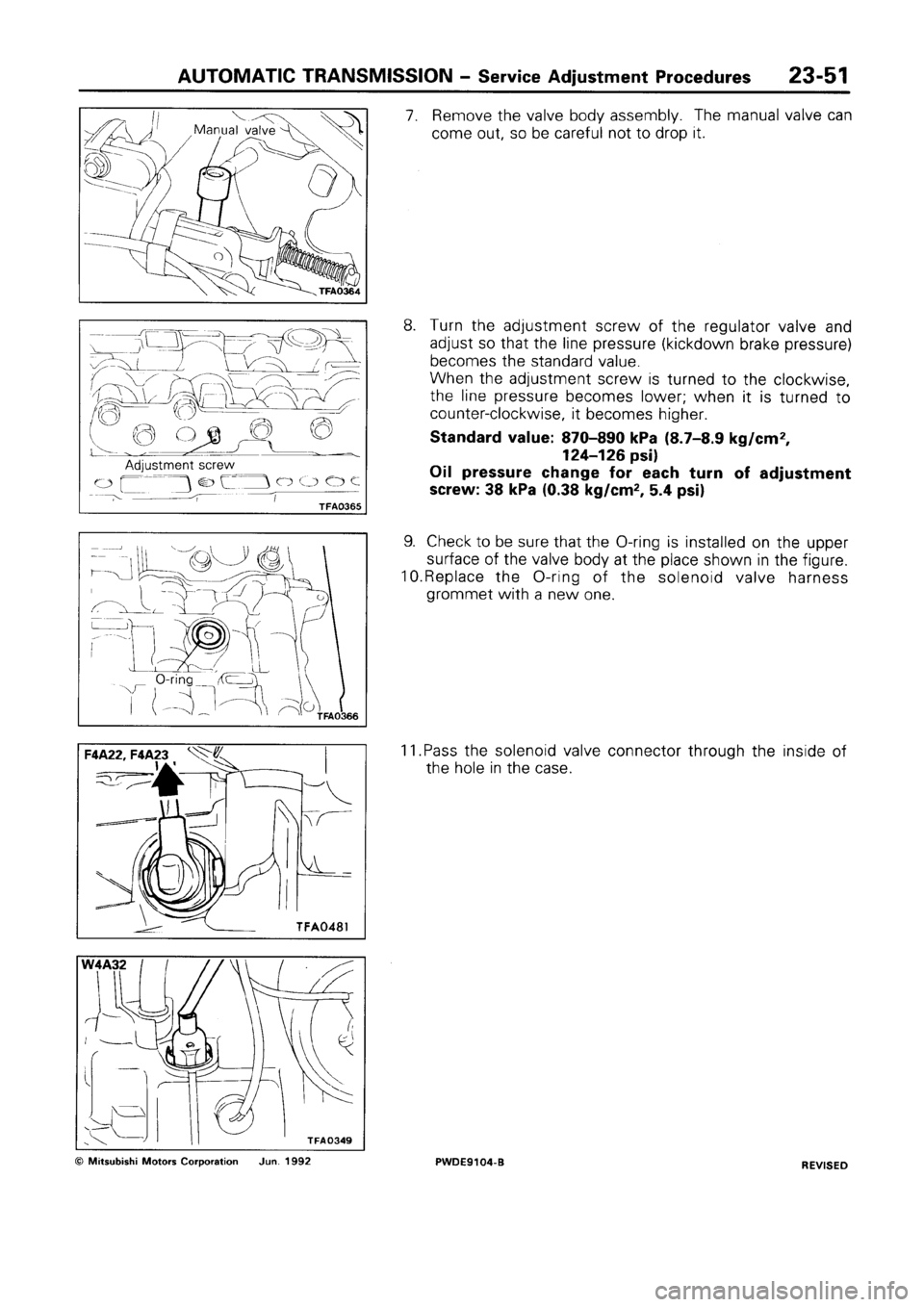 MITSUBISHI SPACE RUNNER 1992 Workshop Manual MITSUBISHI SPACE RUNNER 1992 Workshop Manual