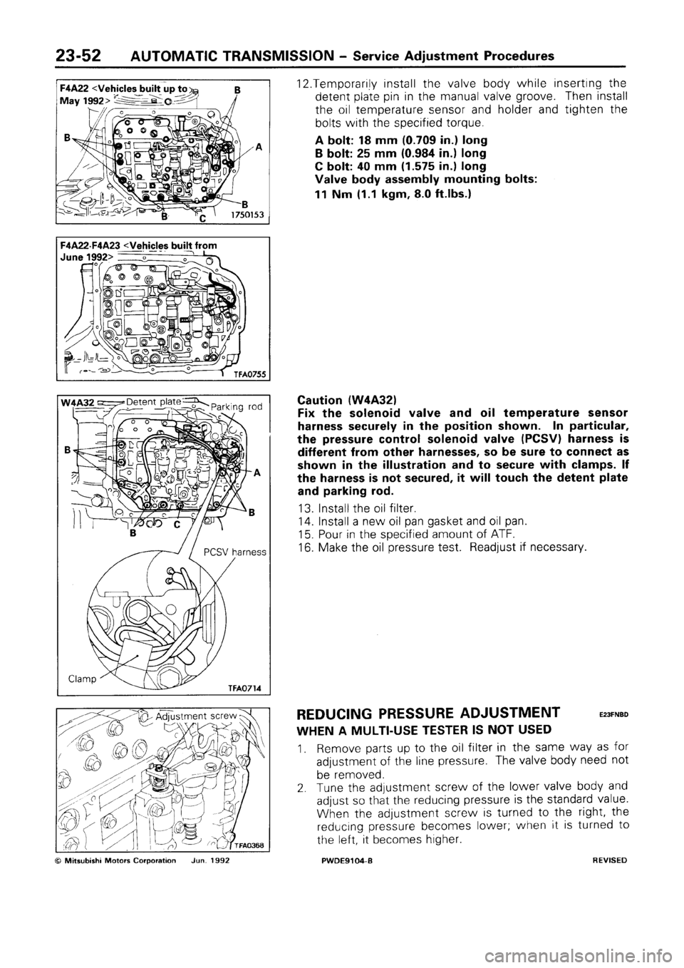 MITSUBISHI SPACE RUNNER 1992 Workshop Manual MITSUBISHI SPACE RUNNER 1992 Workshop Manual