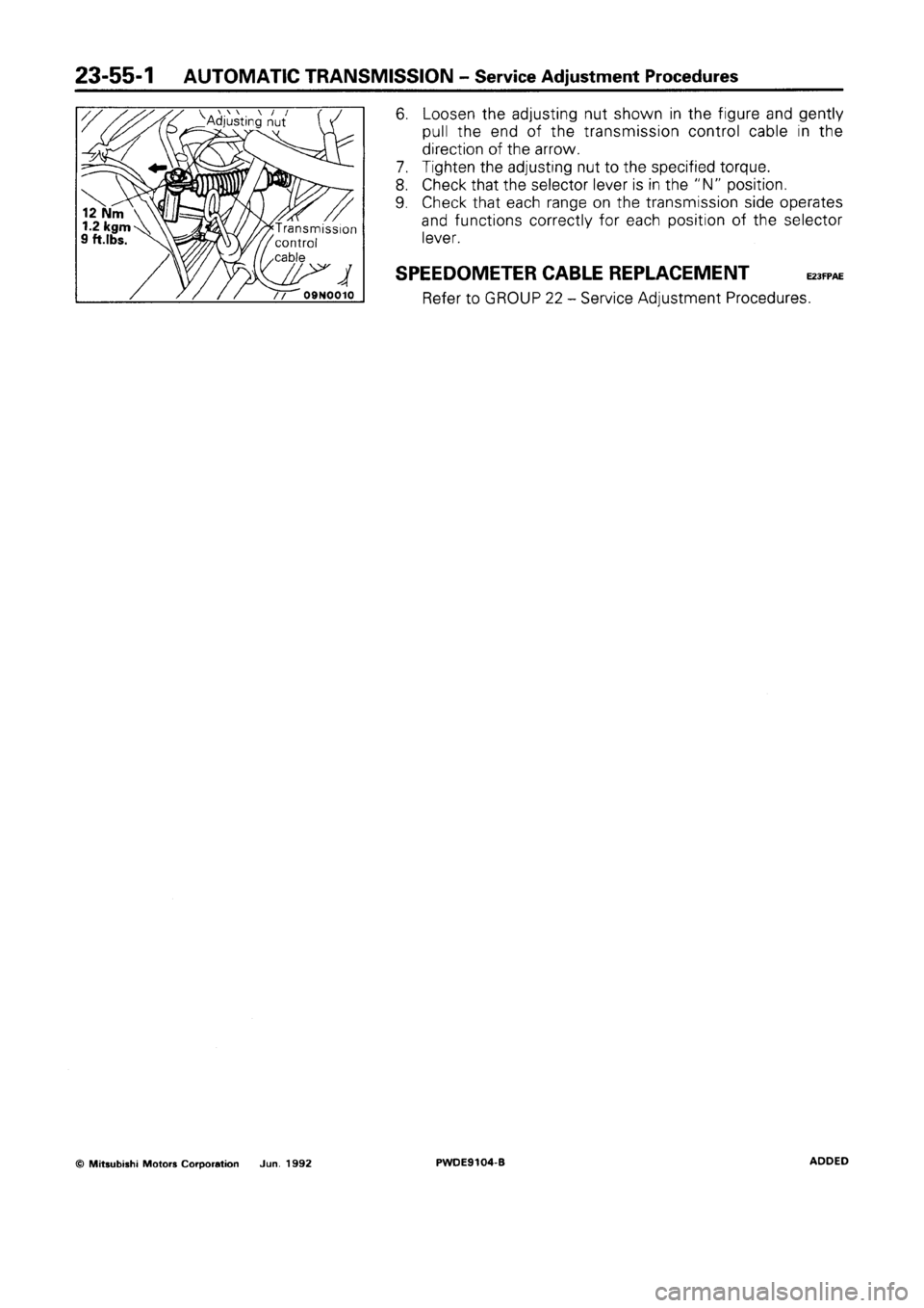 MITSUBISHI SPACE RUNNER 1992 Workshop Manual MITSUBISHI SPACE RUNNER 1992 Workshop Manual