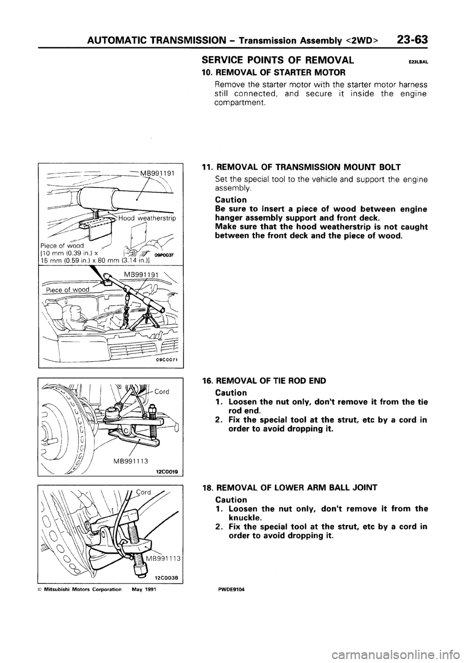 MITSUBISHI SPACE RUNNER 1992 Workshop Manual MITSUBISHI SPACE RUNNER 1992 Workshop Manual