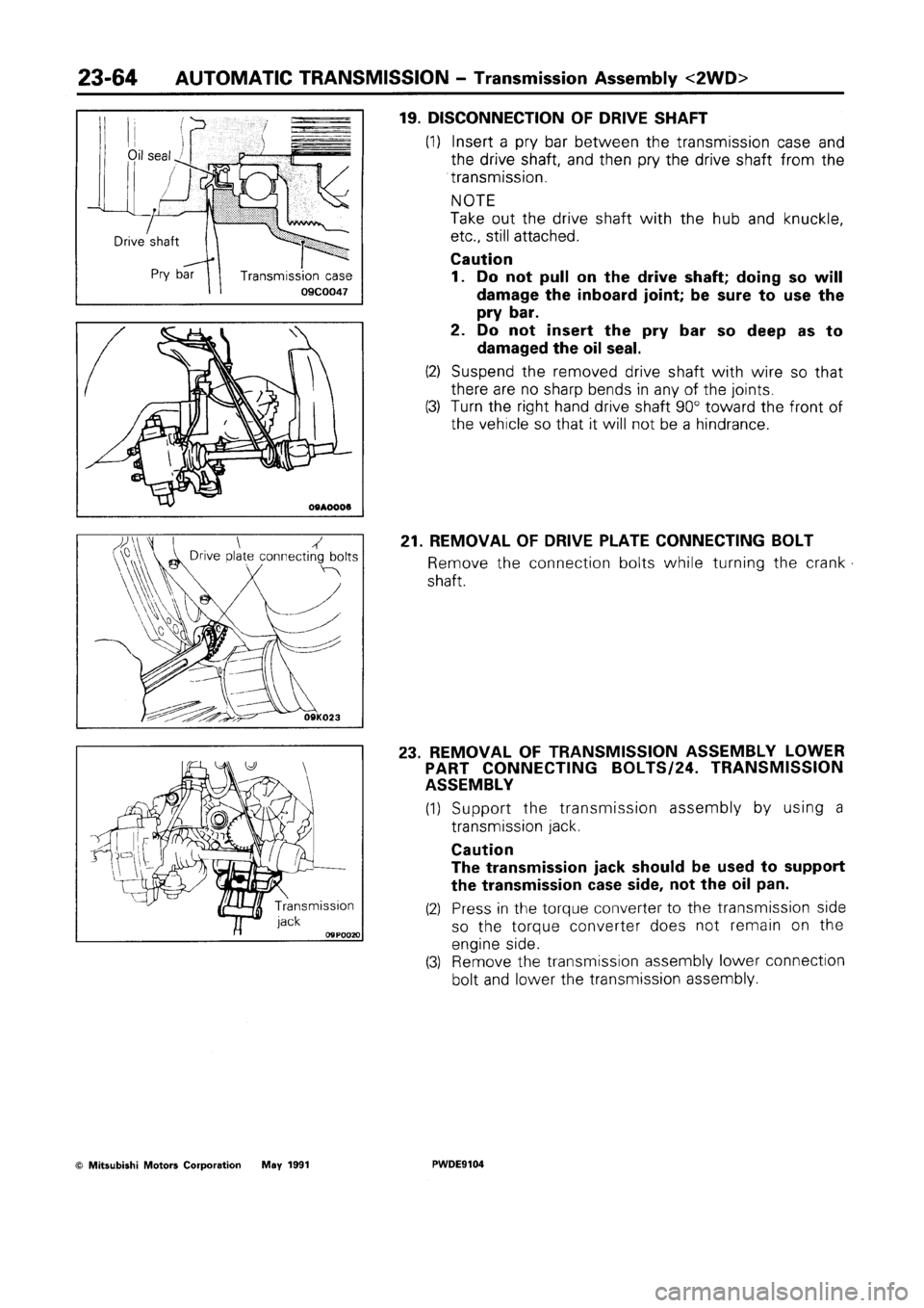 MITSUBISHI SPACE RUNNER 1992 Workshop Manual MITSUBISHI SPACE RUNNER 1992 Workshop Manual