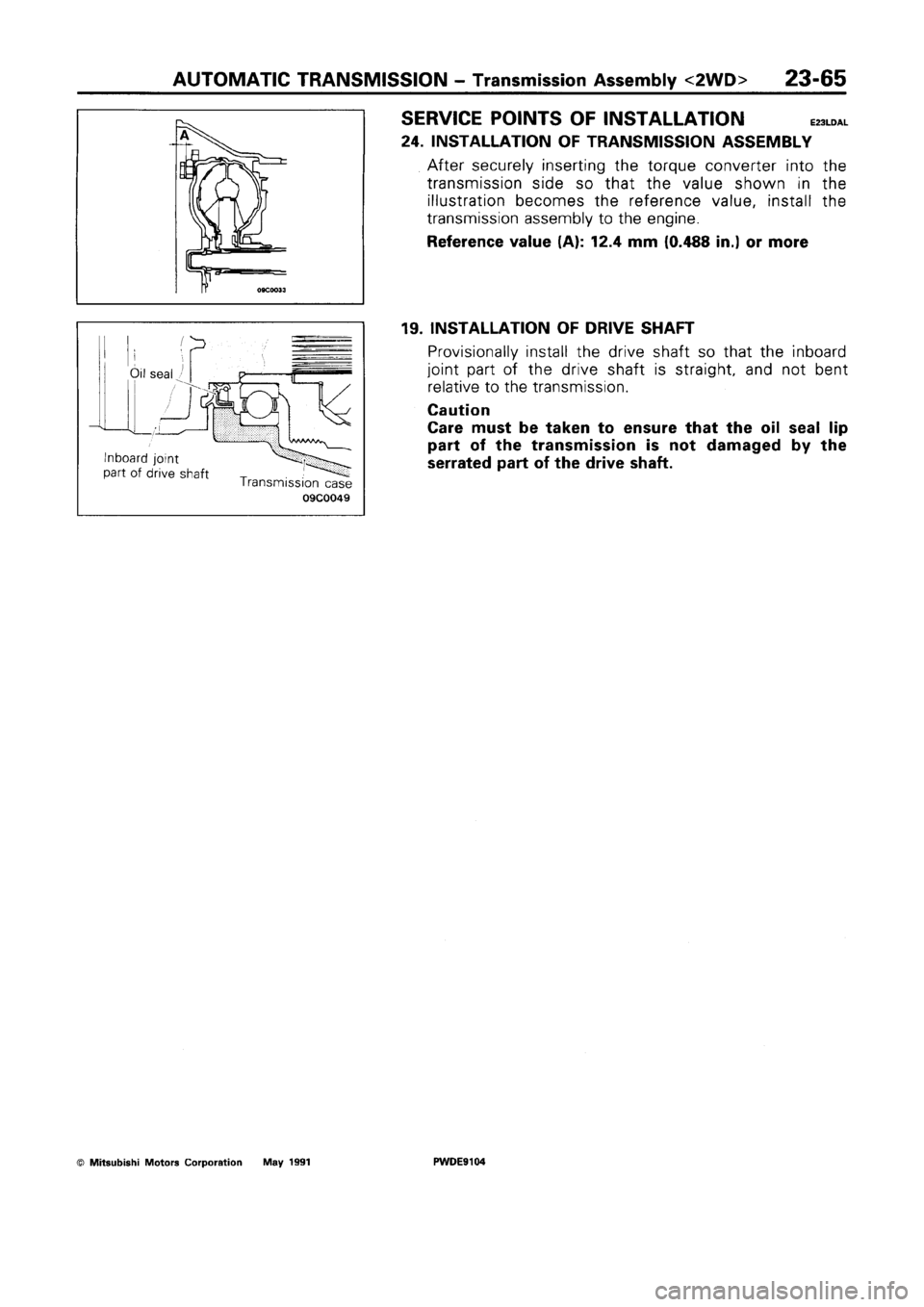 MITSUBISHI SPACE RUNNER 1992 Workshop Manual MITSUBISHI SPACE RUNNER 1992 Workshop Manual