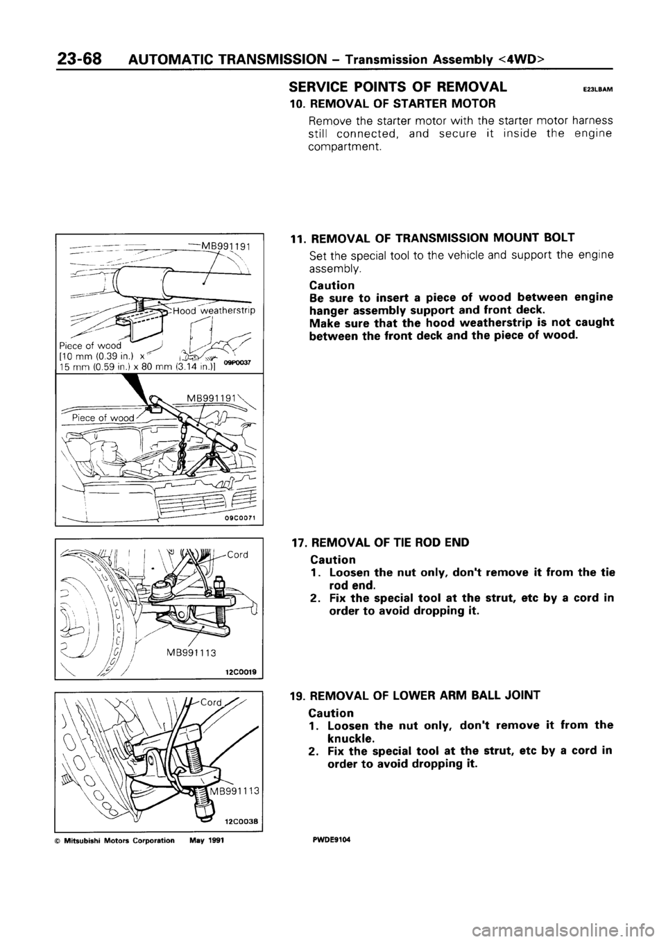 MITSUBISHI SPACE RUNNER 1992 Workshop Manual MITSUBISHI SPACE RUNNER 1992 Workshop Manual