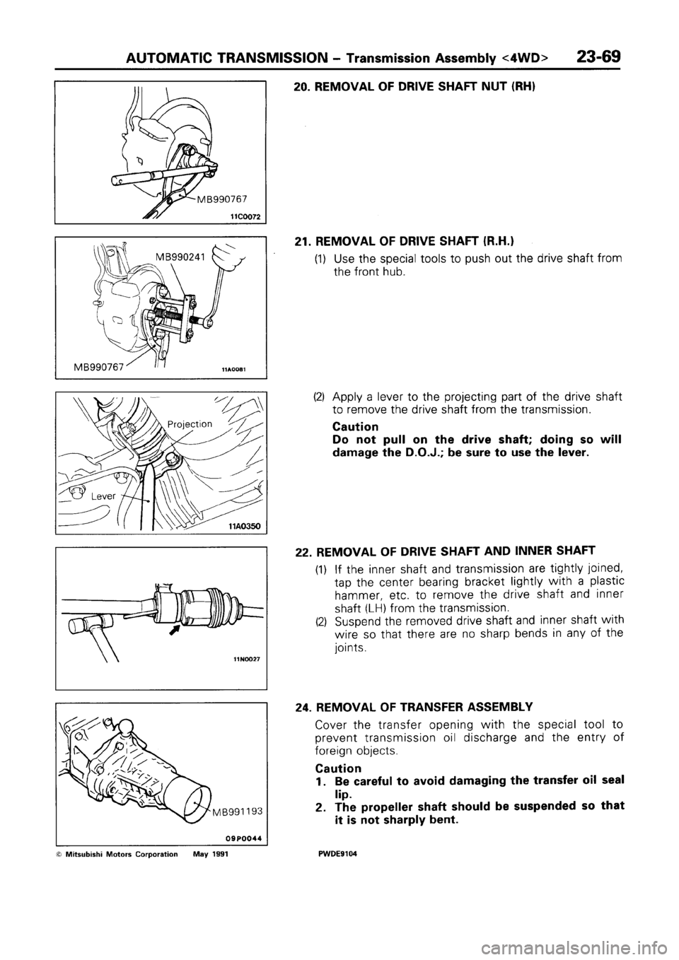 MITSUBISHI SPACE RUNNER 1992 Workshop Manual MITSUBISHI SPACE RUNNER 1992 Workshop Manual