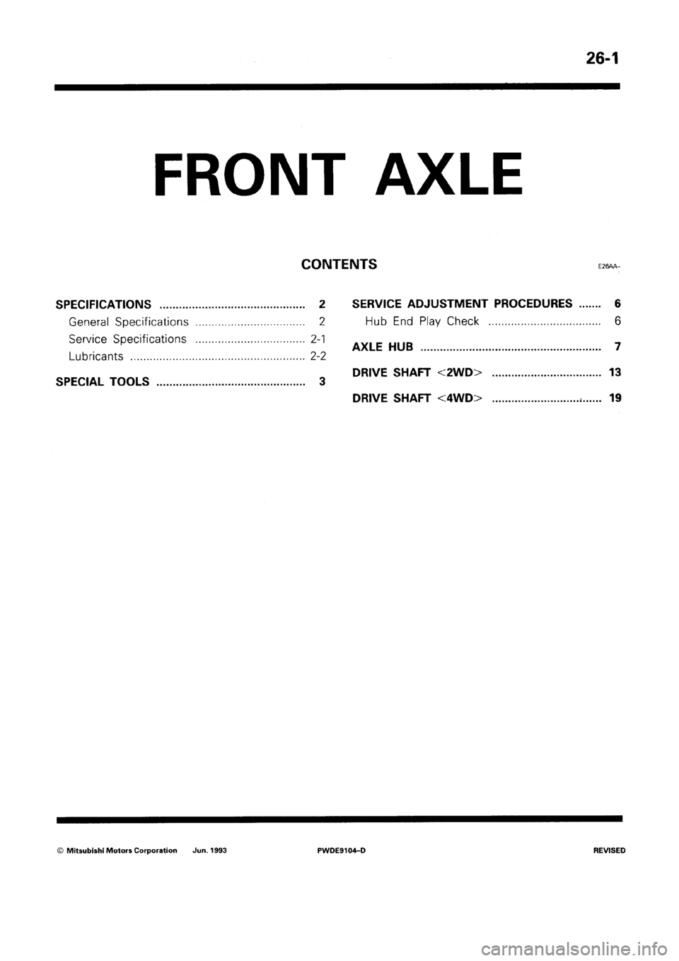 MITSUBISHI SPACE RUNNER 1992 Workshop Manual MITSUBISHI SPACE RUNNER 1992 Workshop Manual