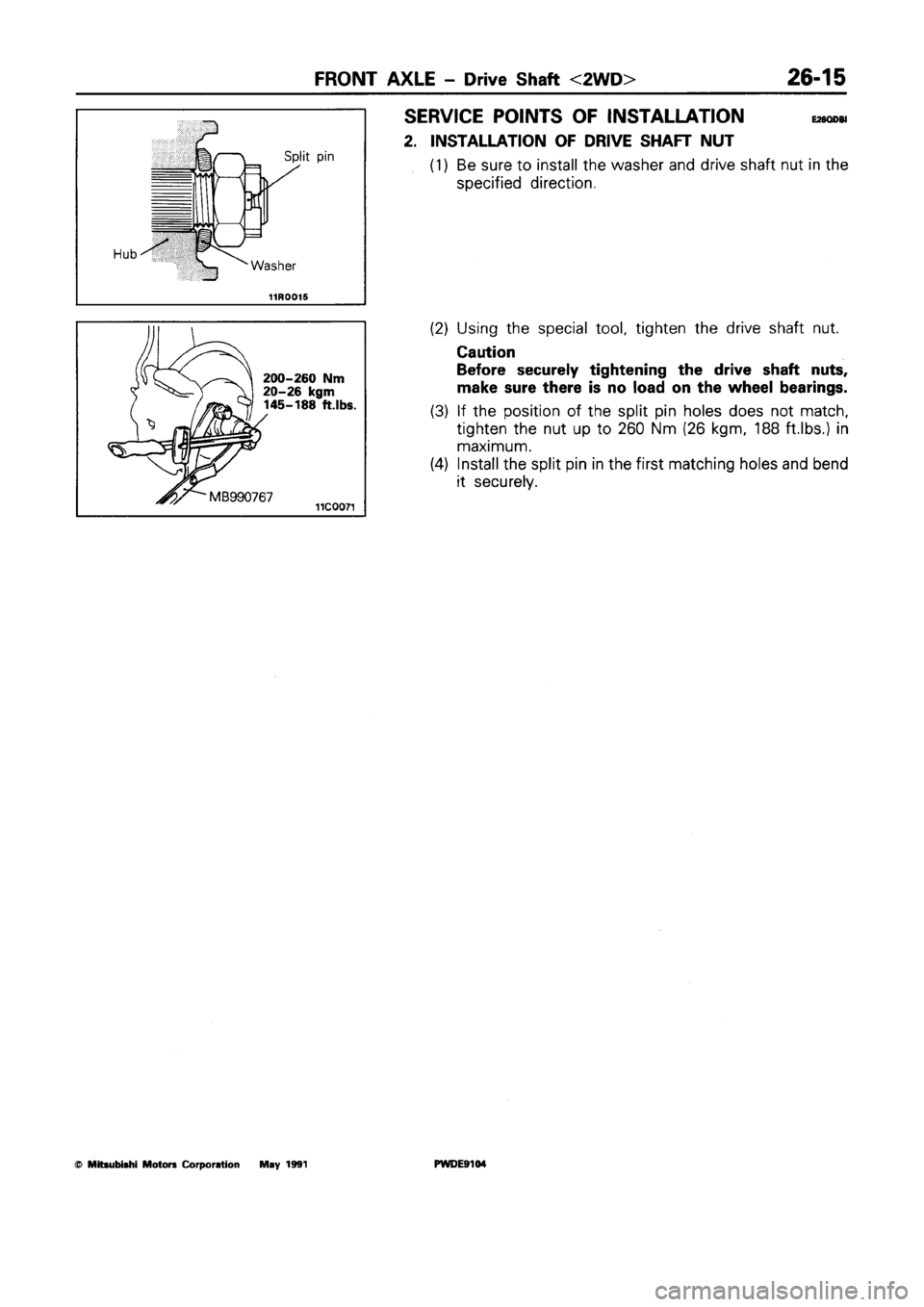 MITSUBISHI SPACE RUNNER 1992 Workshop Manual MITSUBISHI SPACE RUNNER 1992 Workshop Manual