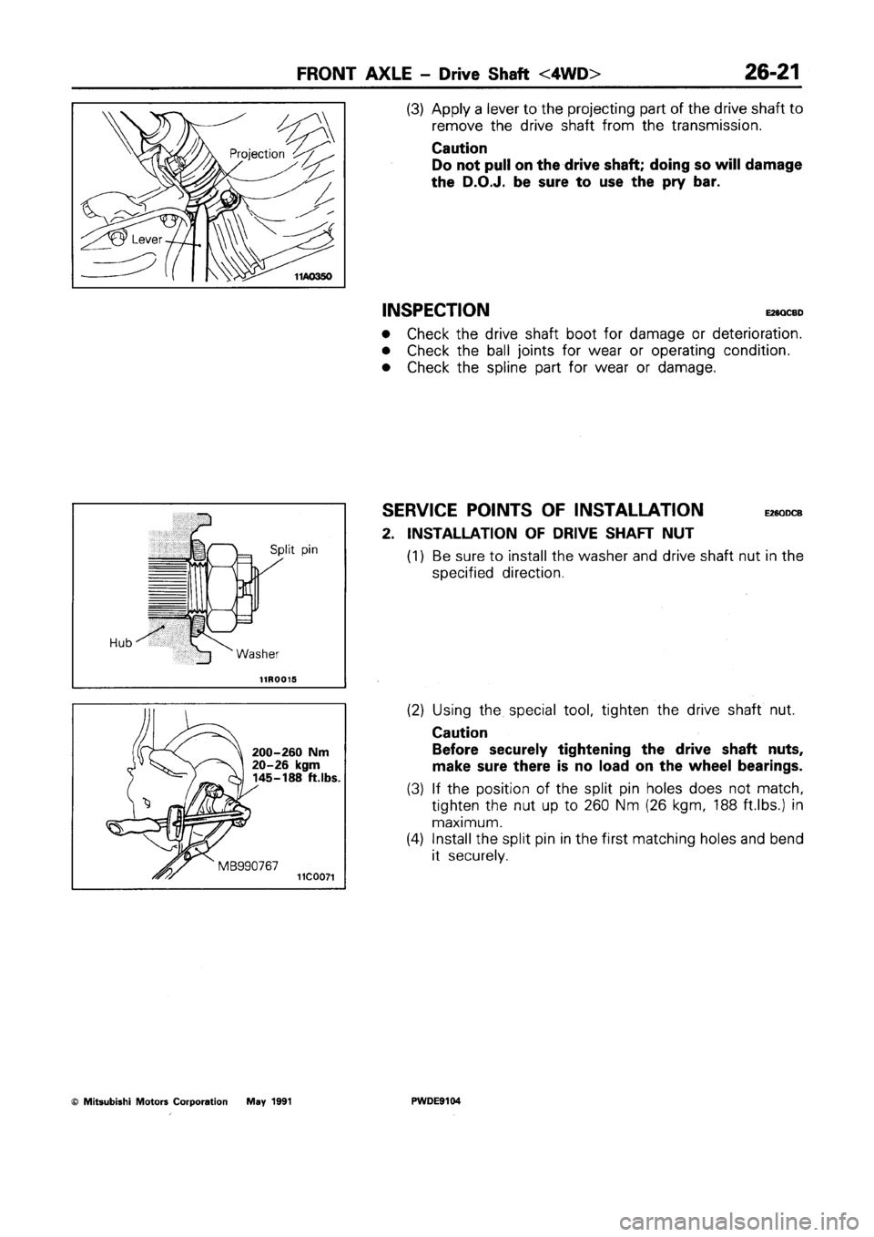 MITSUBISHI SPACE RUNNER 1992 Workshop Manual MITSUBISHI SPACE RUNNER 1992 Workshop Manual