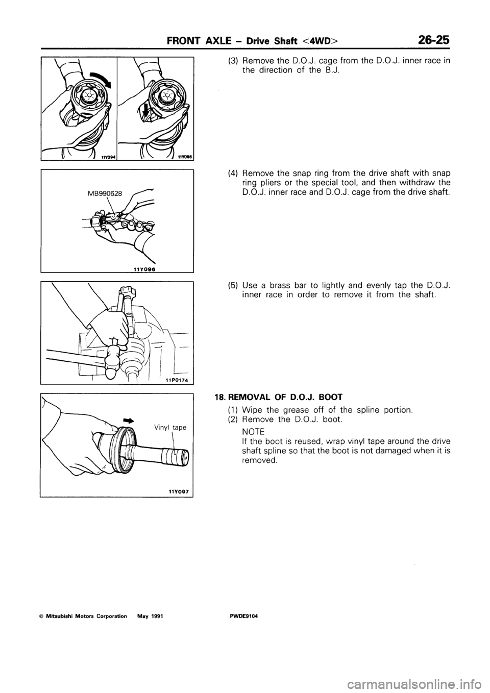 MITSUBISHI SPACE RUNNER 1992 Workshop Manual MITSUBISHI SPACE RUNNER 1992 Workshop Manual