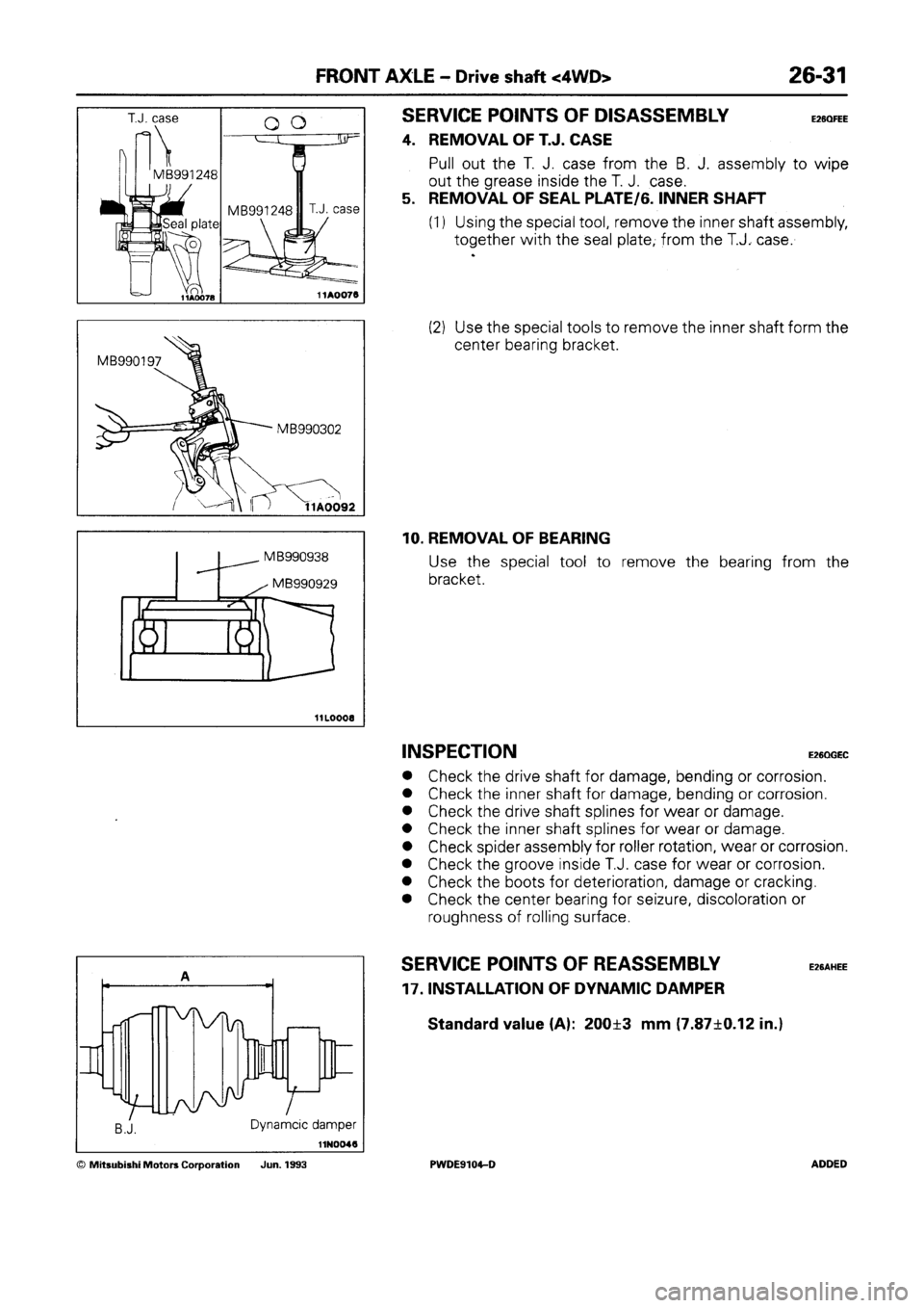 MITSUBISHI SPACE RUNNER 1992 Workshop Manual MITSUBISHI SPACE RUNNER 1992 Workshop Manual