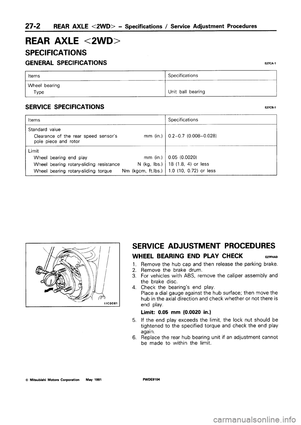 MITSUBISHI SPACE RUNNER 1992 Workshop Manual MITSUBISHI SPACE RUNNER 1992 Workshop Manual