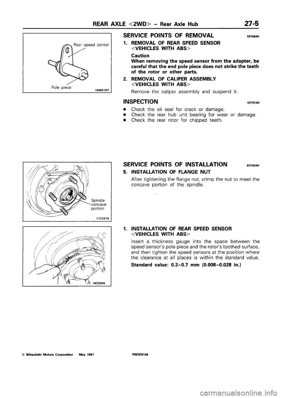 MITSUBISHI SPACE RUNNER 1992 Workshop Manual MITSUBISHI SPACE RUNNER 1992 Workshop Manual