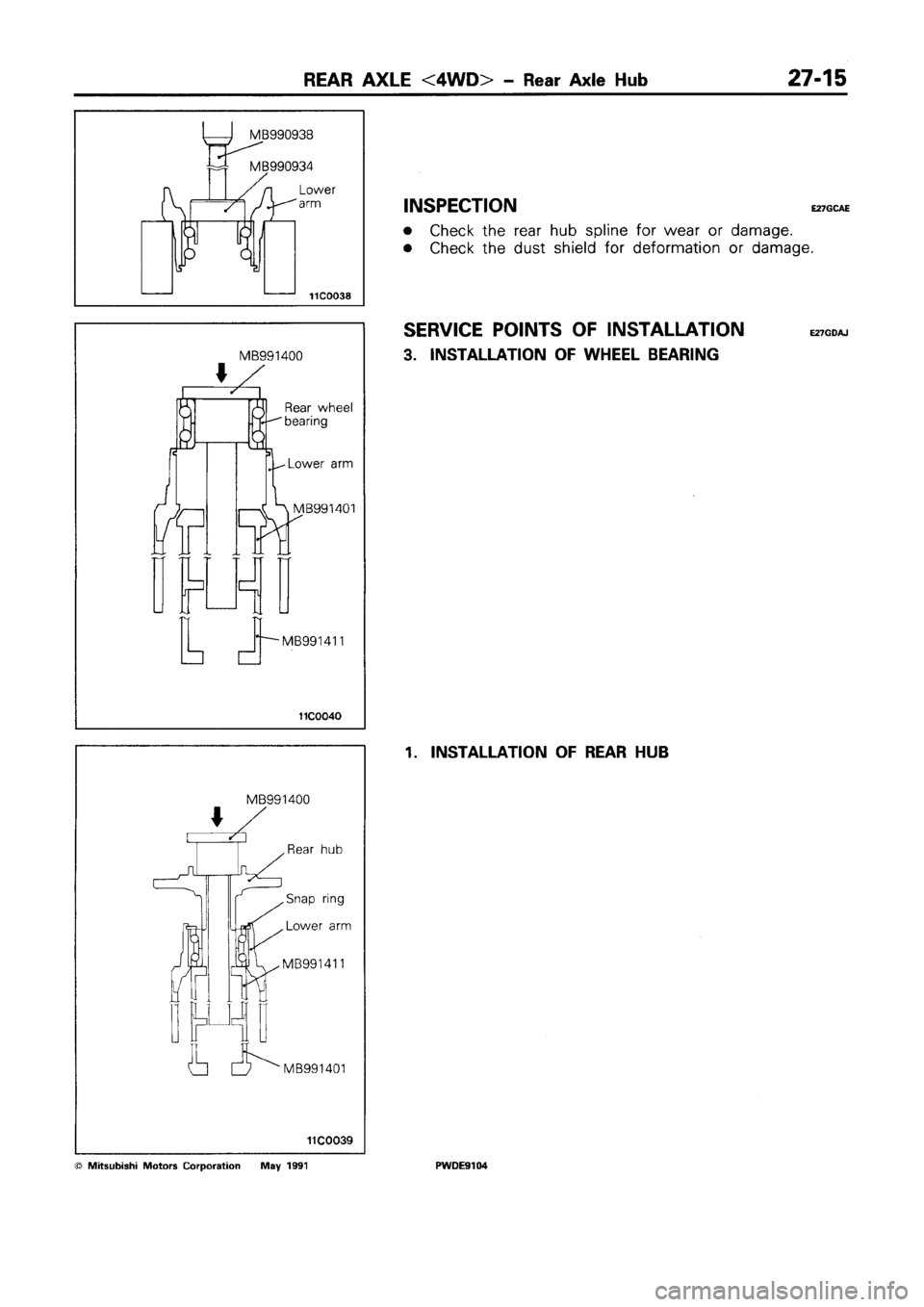 MITSUBISHI SPACE RUNNER 1992 Workshop Manual MITSUBISHI SPACE RUNNER 1992 Workshop Manual