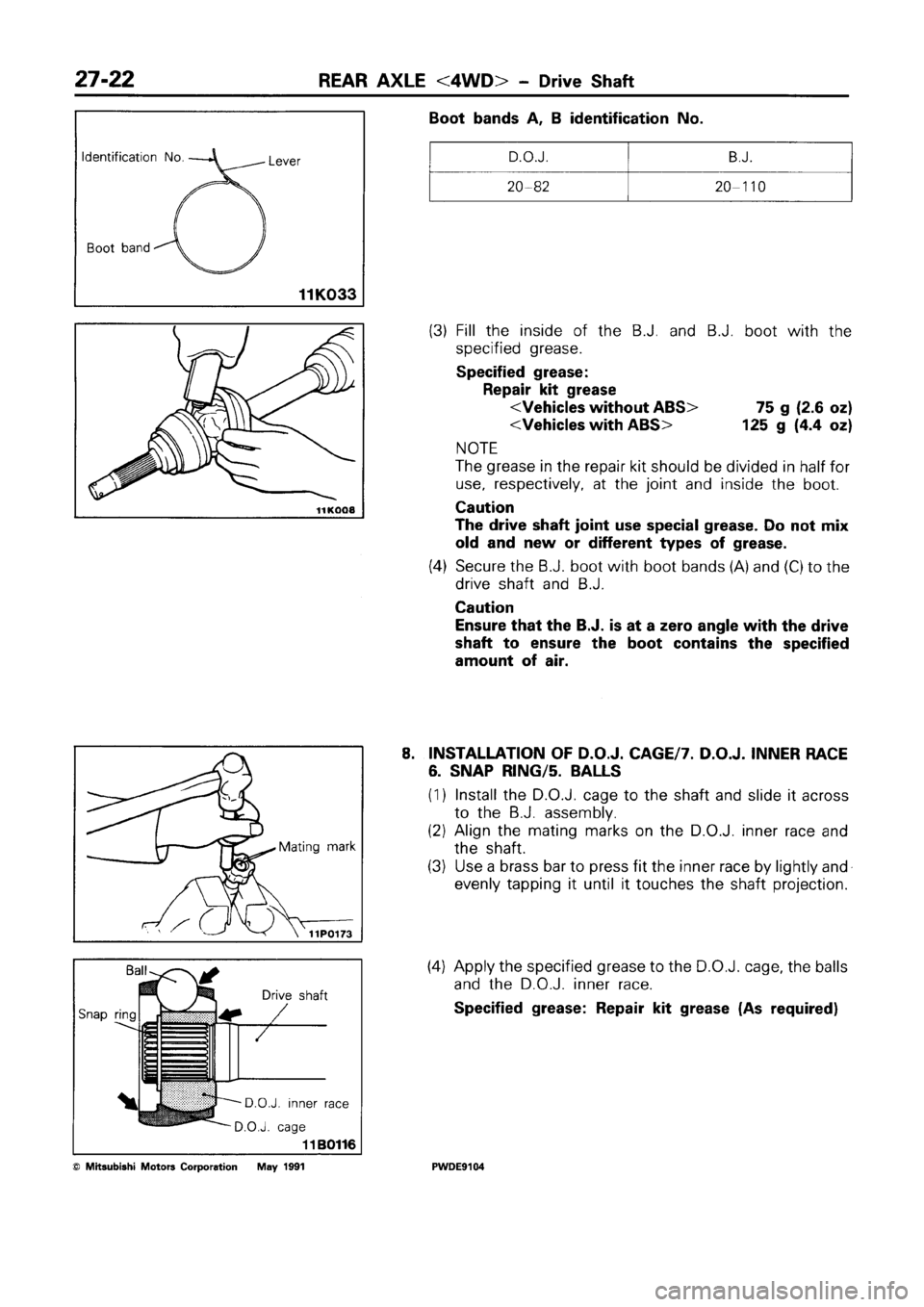 MITSUBISHI SPACE RUNNER 1992 Workshop Manual MITSUBISHI SPACE RUNNER 1992 Workshop Manual