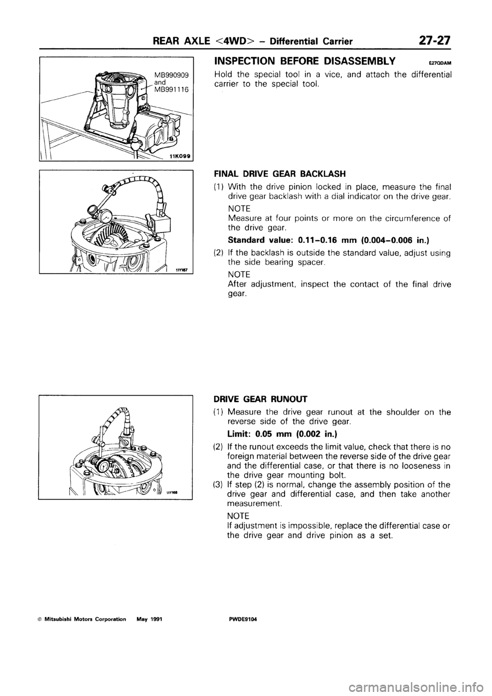MITSUBISHI SPACE RUNNER 1992 Workshop Manual MITSUBISHI SPACE RUNNER 1992 Workshop Manual