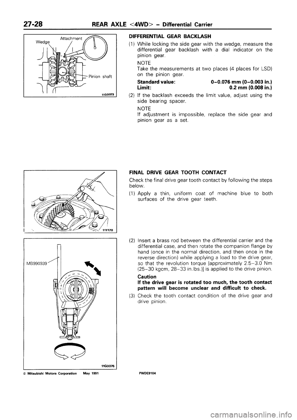 MITSUBISHI SPACE RUNNER 1992 Workshop Manual MITSUBISHI SPACE RUNNER 1992 Workshop Manual