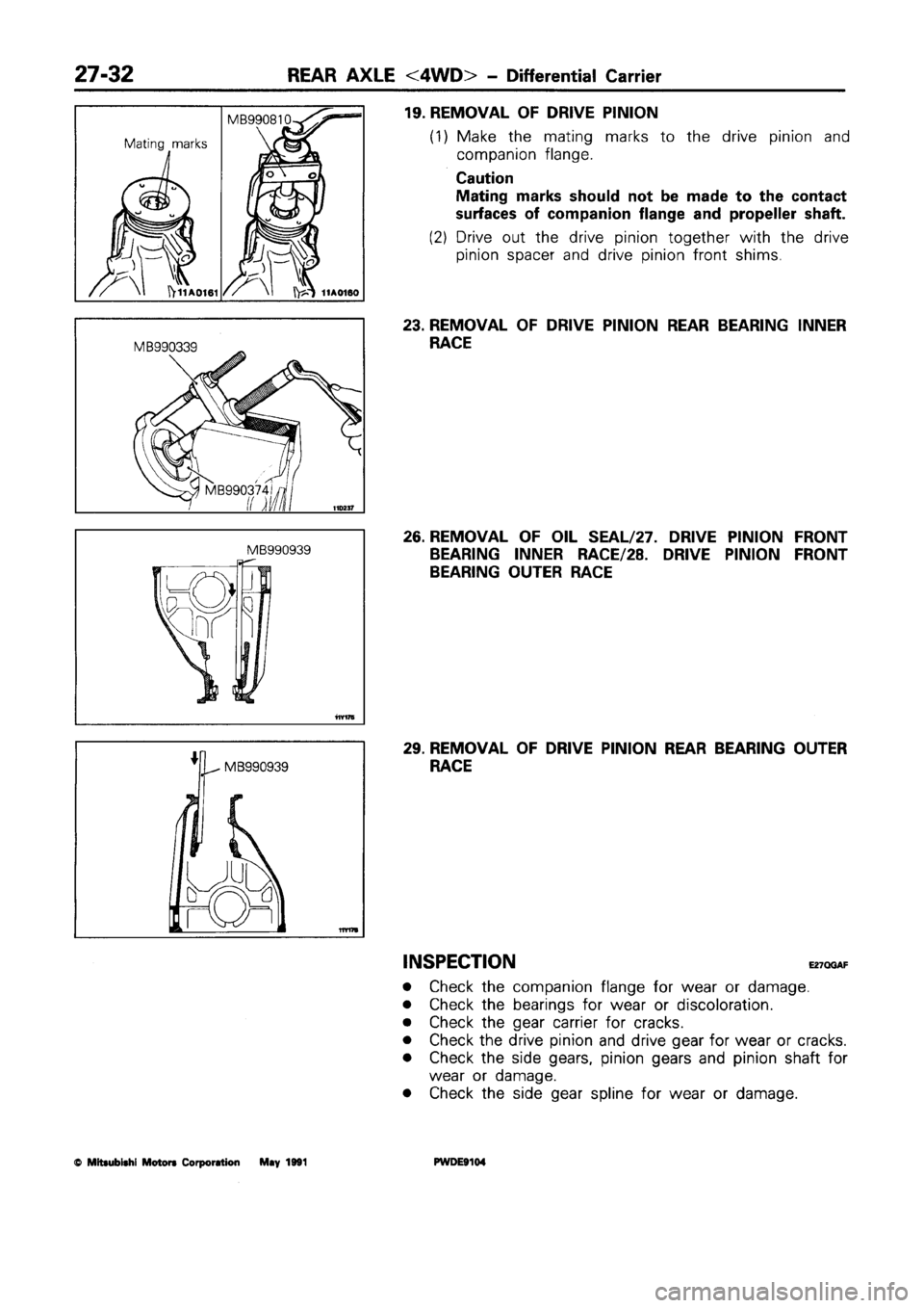 MITSUBISHI SPACE RUNNER 1992 Workshop Manual MITSUBISHI SPACE RUNNER 1992 Workshop Manual