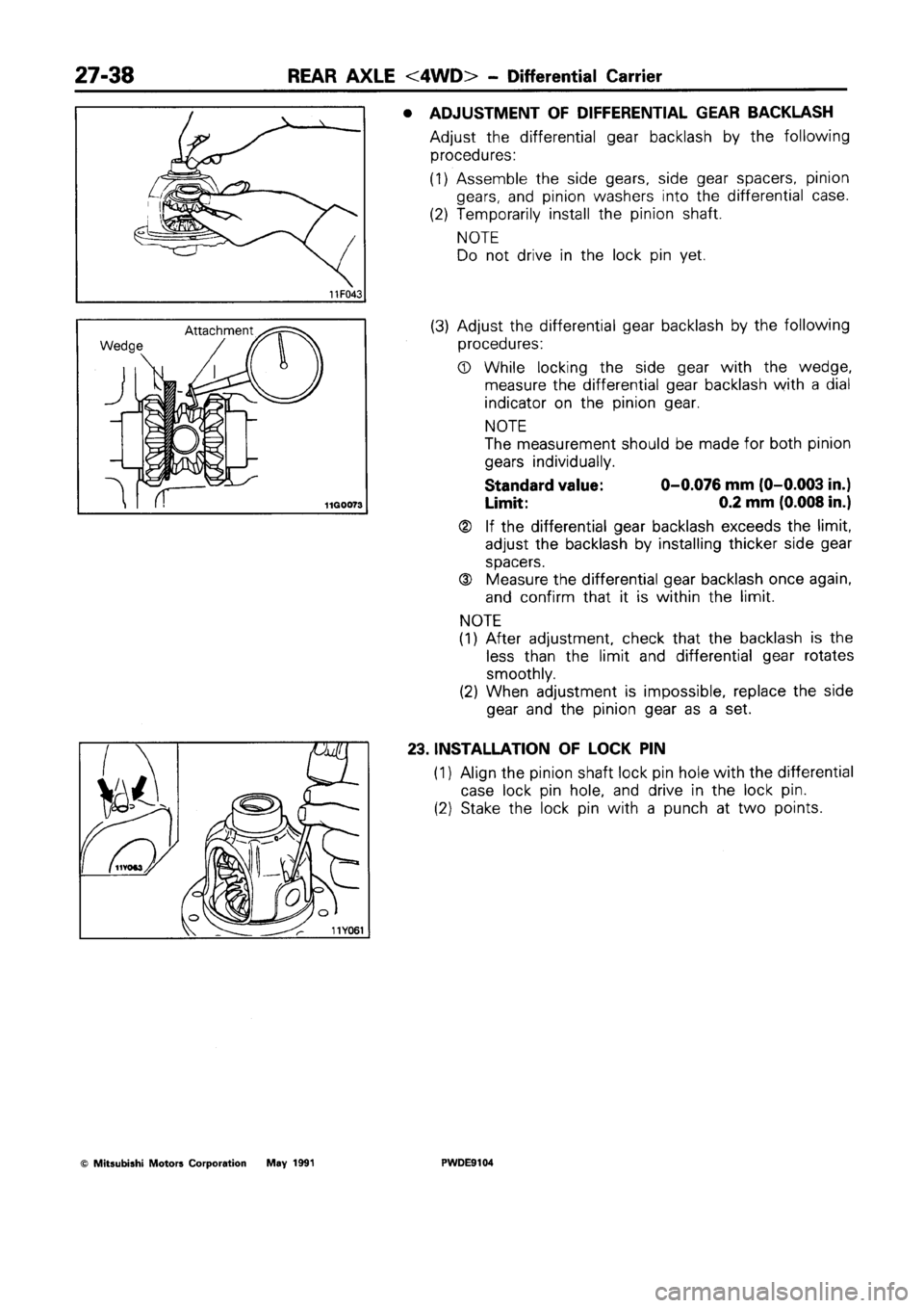 MITSUBISHI SPACE RUNNER 1992 Workshop Manual MITSUBISHI SPACE RUNNER 1992 Workshop Manual