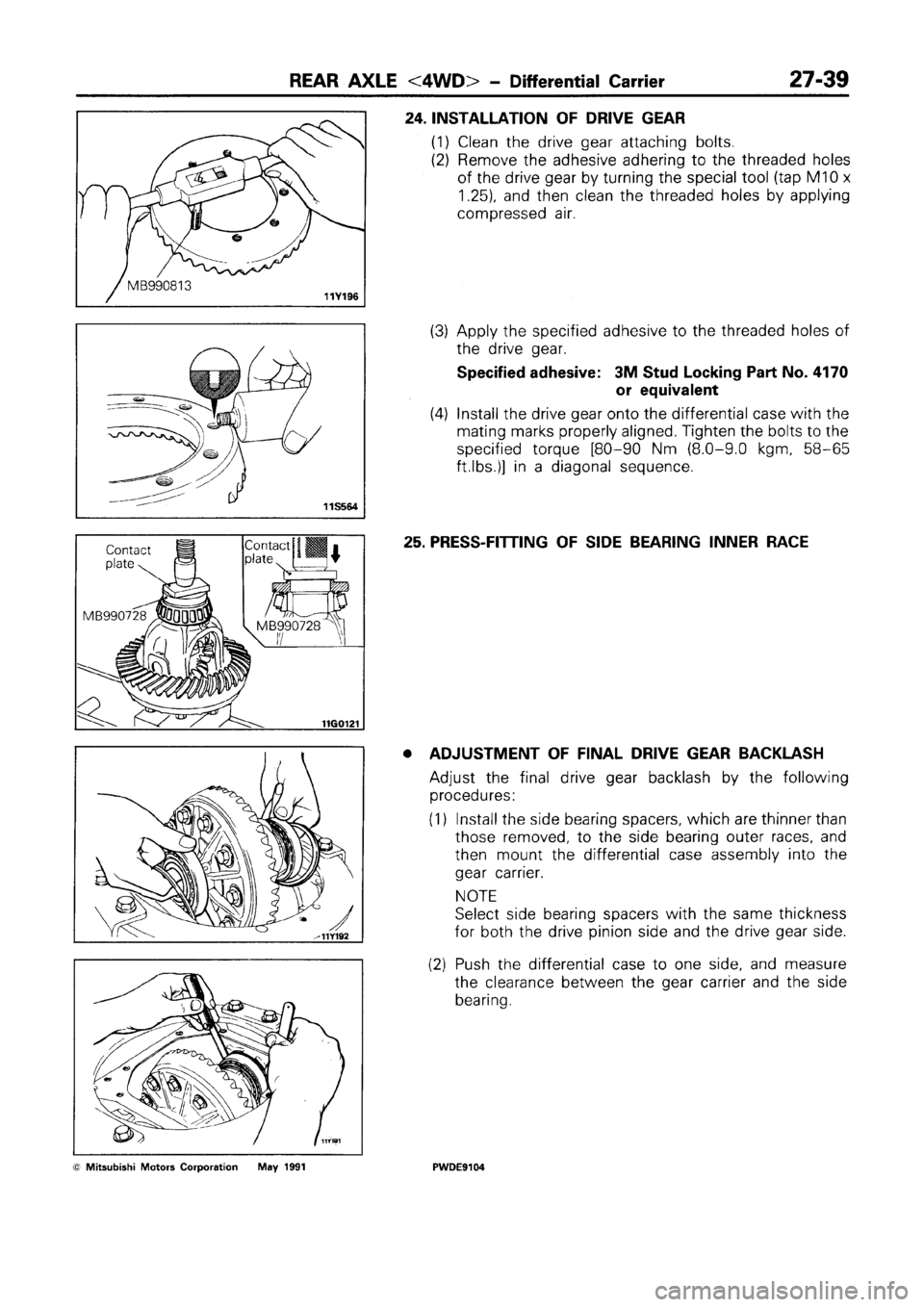 MITSUBISHI SPACE RUNNER 1992 Workshop Manual MITSUBISHI SPACE RUNNER 1992 Workshop Manual