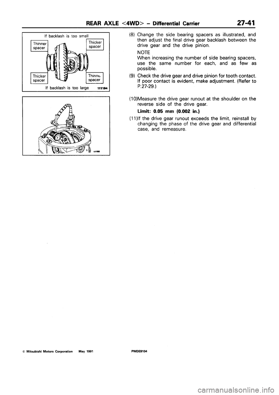 MITSUBISHI SPACE RUNNER 1992 Workshop Manual MITSUBISHI SPACE RUNNER 1992 Workshop Manual