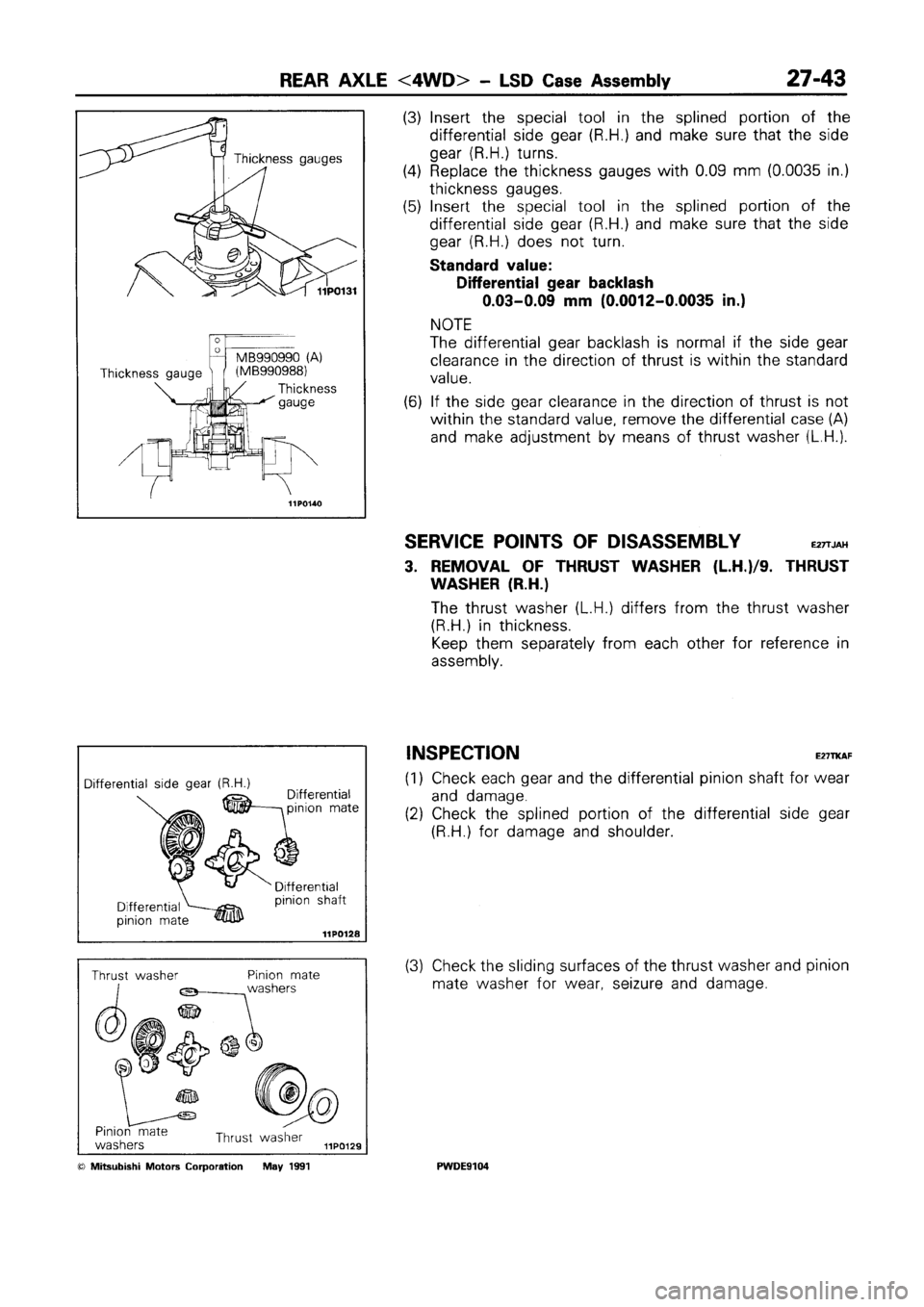 MITSUBISHI SPACE RUNNER 1992 Workshop Manual MITSUBISHI SPACE RUNNER 1992 Workshop Manual