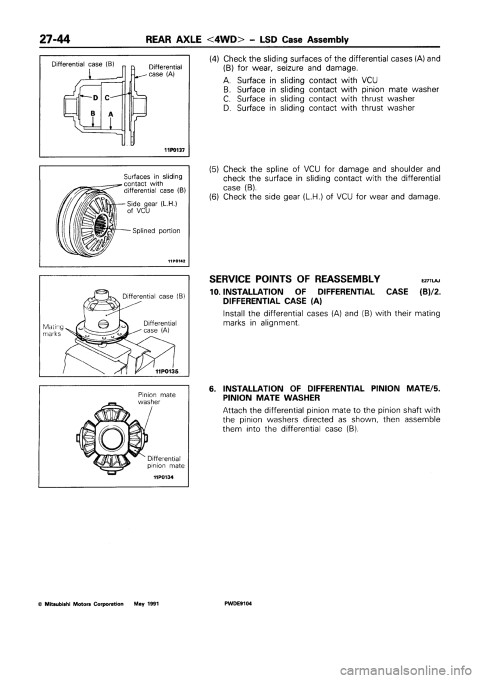 MITSUBISHI SPACE RUNNER 1992 Workshop Manual MITSUBISHI SPACE RUNNER 1992 Workshop Manual