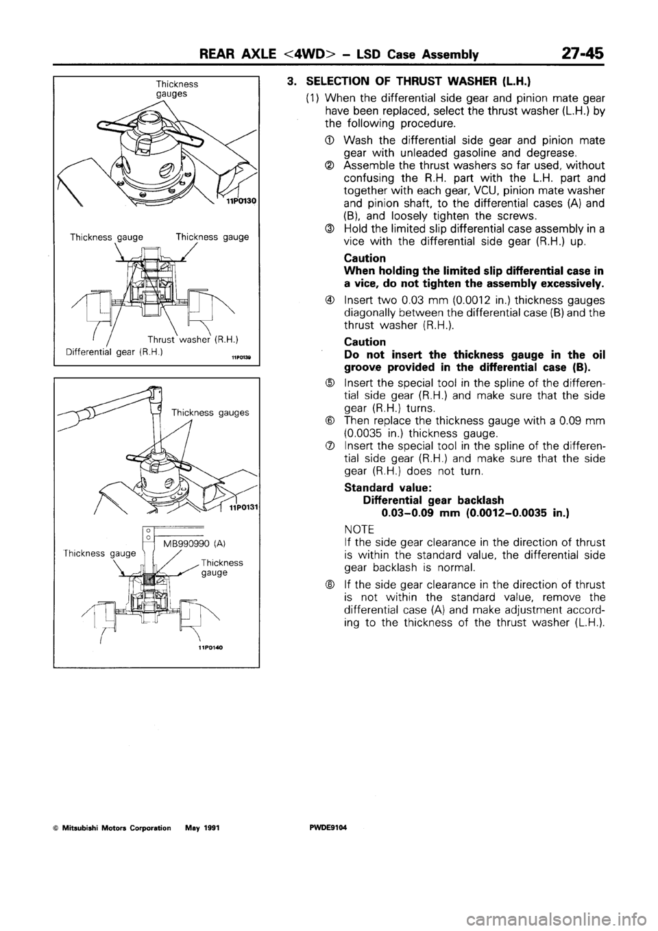 MITSUBISHI SPACE RUNNER 1992 Workshop Manual MITSUBISHI SPACE RUNNER 1992 Workshop Manual