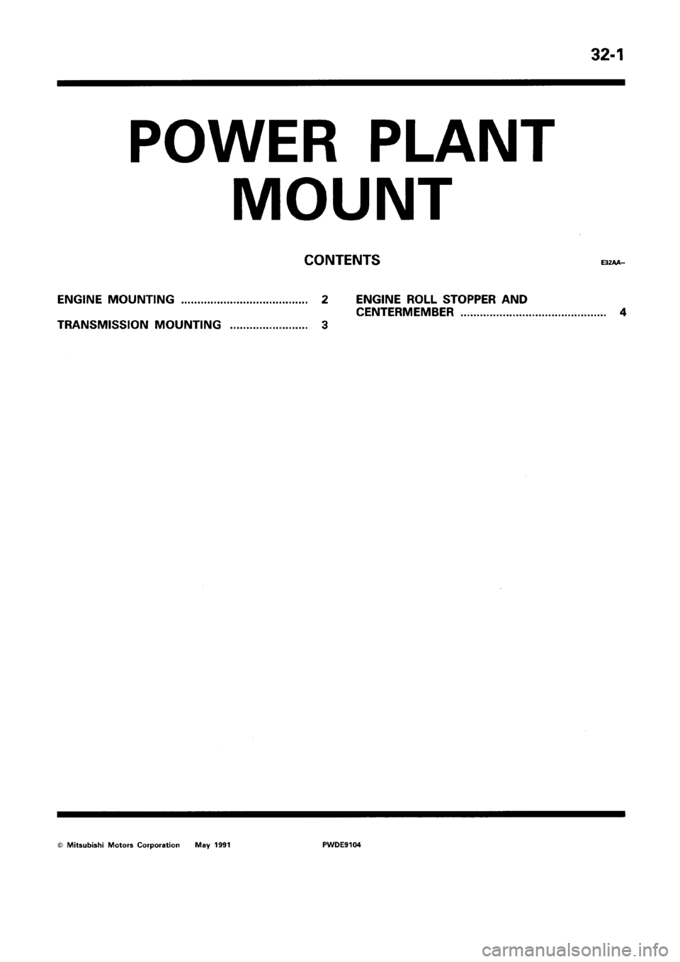 MITSUBISHI SPACE RUNNER 1992 Workshop Manual MITSUBISHI SPACE RUNNER 1992 Workshop Manual