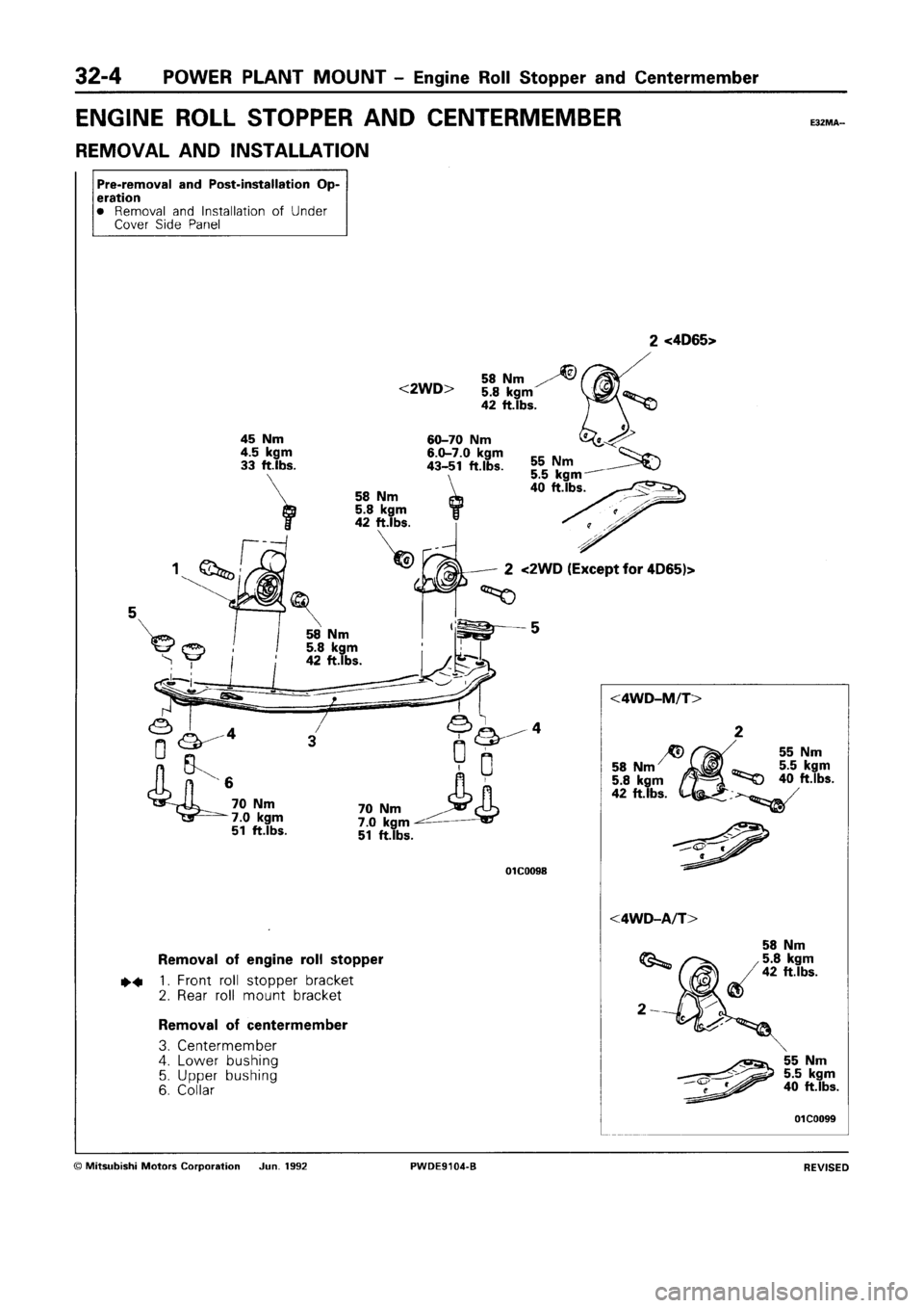 MITSUBISHI SPACE RUNNER 1992 Workshop Manual MITSUBISHI SPACE RUNNER 1992 Workshop Manual