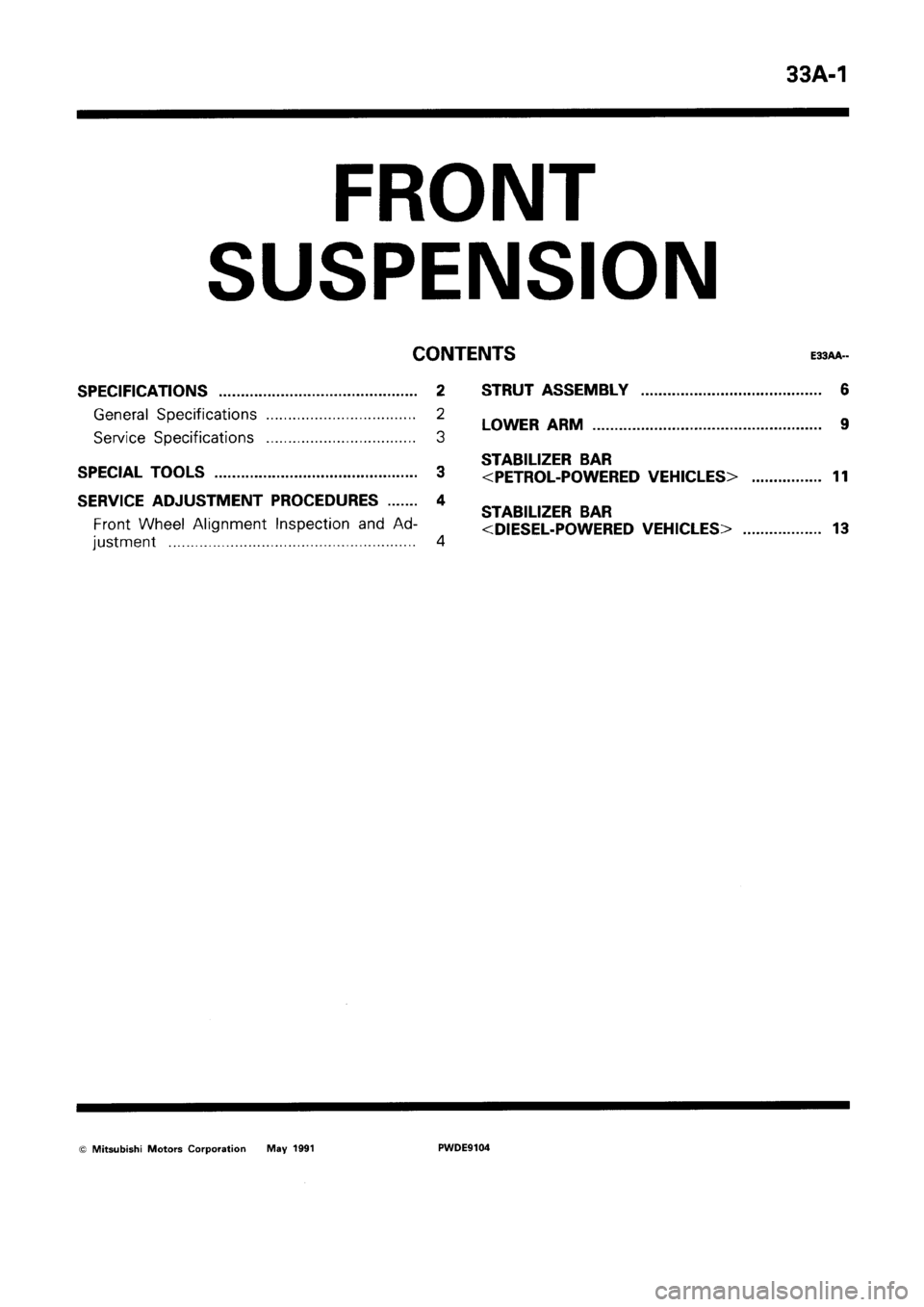 MITSUBISHI SPACE RUNNER 1992 Workshop Manual MITSUBISHI SPACE RUNNER 1992 Workshop Manual