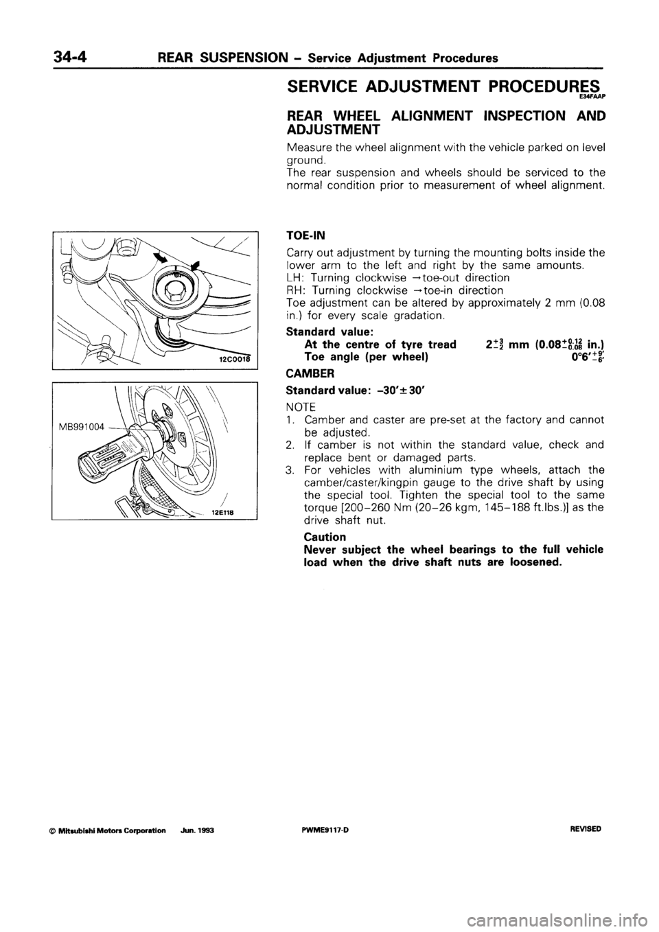MITSUBISHI SPACE RUNNER 1992 Workshop Manual MITSUBISHI SPACE RUNNER 1992 Workshop Manual