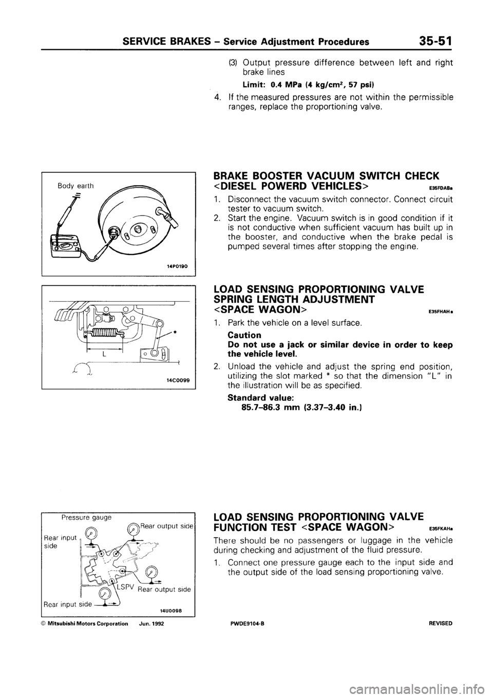 MITSUBISHI SPACE RUNNER 1992 Workshop Manual MITSUBISHI SPACE RUNNER 1992 Workshop Manual