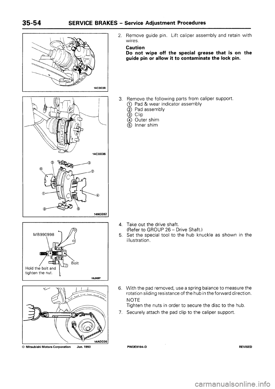 MITSUBISHI SPACE RUNNER 1992 Workshop Manual MITSUBISHI SPACE RUNNER 1992 Workshop Manual