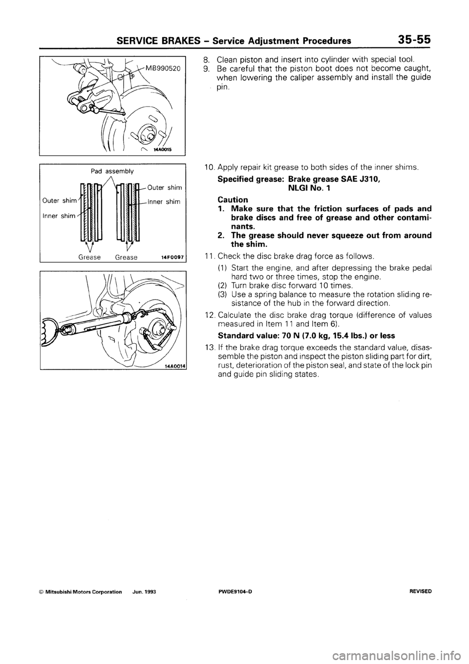MITSUBISHI SPACE RUNNER 1992 Workshop Manual MITSUBISHI SPACE RUNNER 1992 Workshop Manual