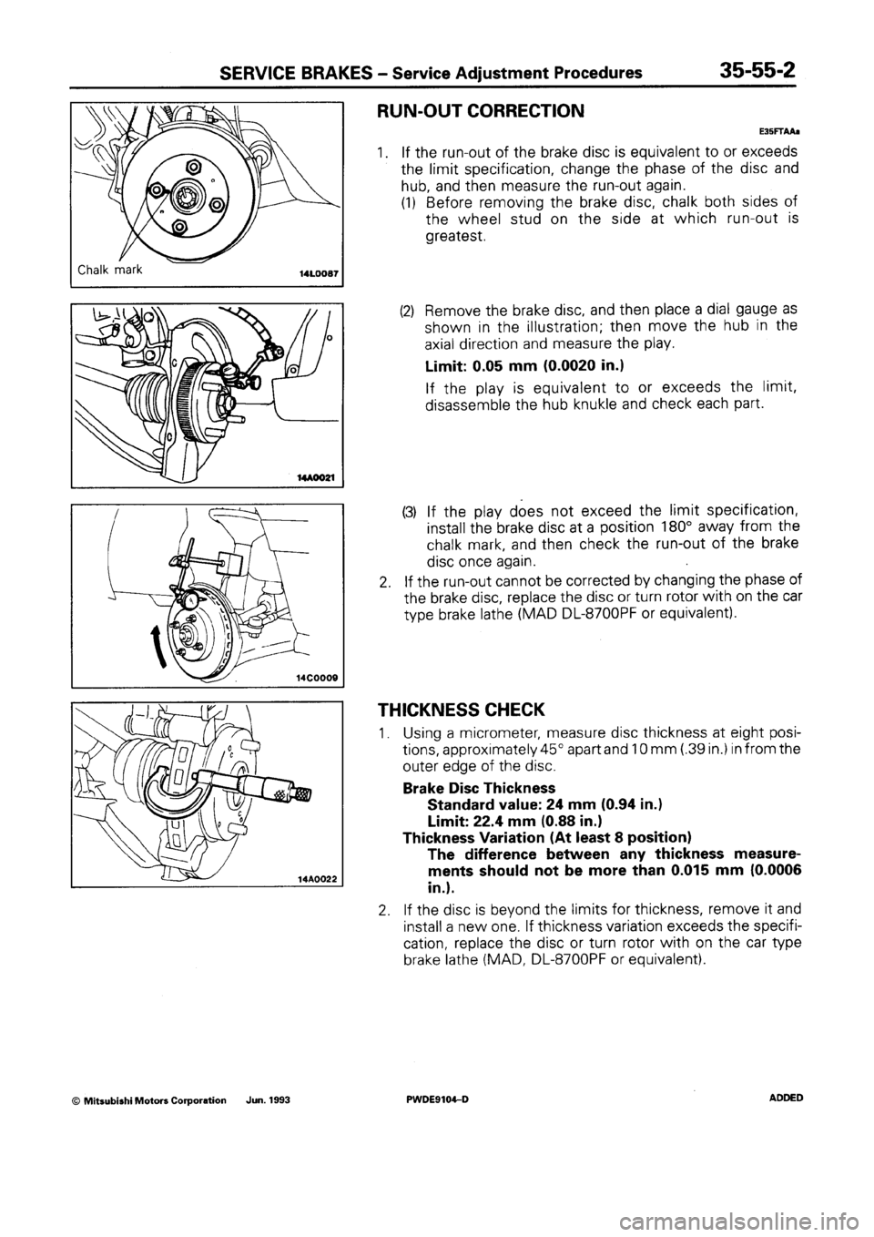 MITSUBISHI SPACE RUNNER 1992 Workshop Manual MITSUBISHI SPACE RUNNER 1992 Workshop Manual