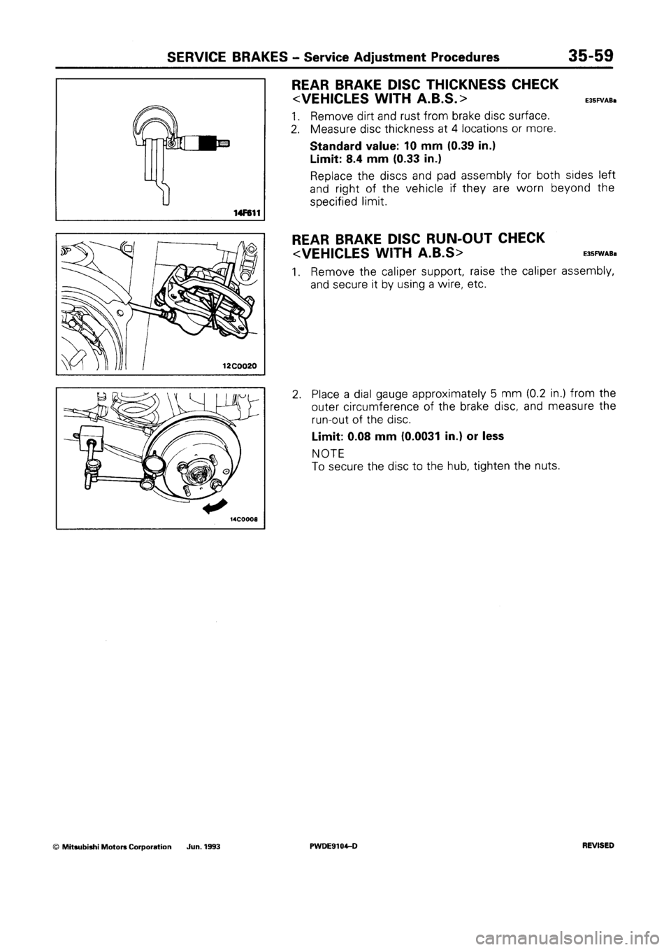 MITSUBISHI SPACE RUNNER 1992  Workshop Manual 