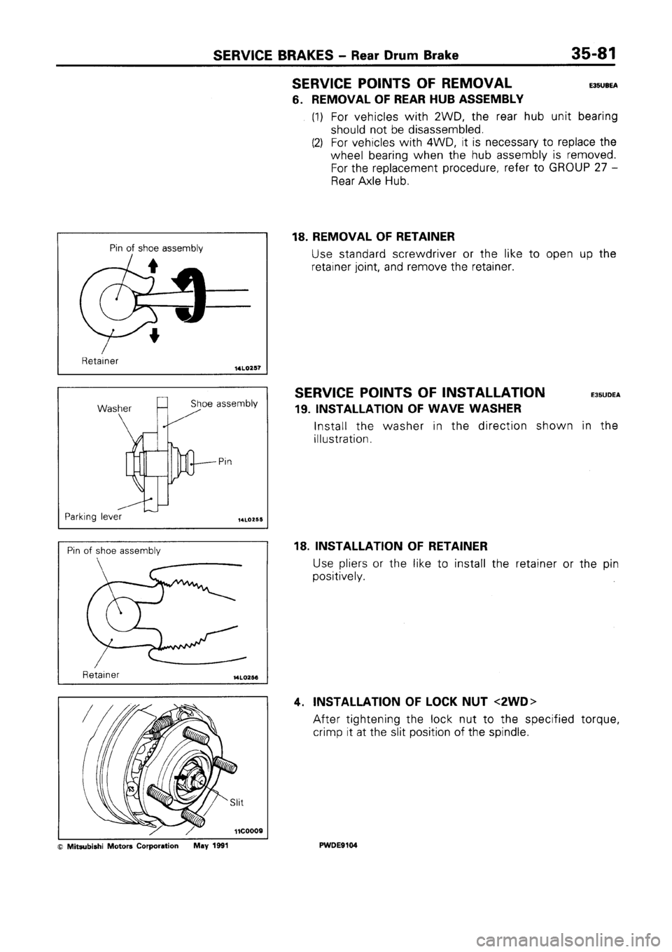 MITSUBISHI SPACE RUNNER 1992 Workshop Manual MITSUBISHI SPACE RUNNER 1992 Workshop Manual