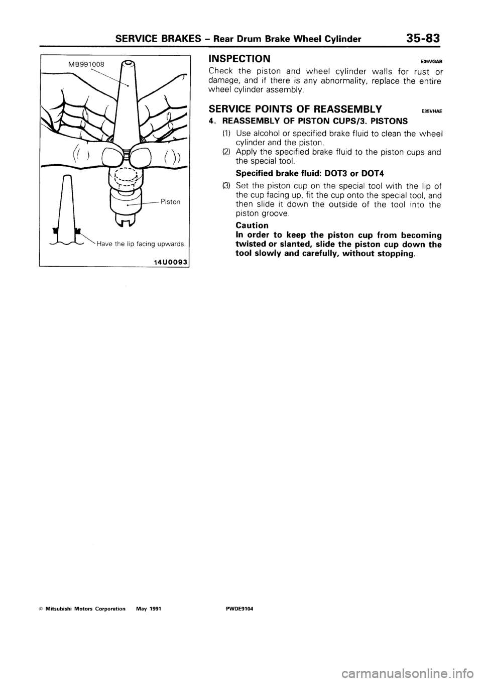 MITSUBISHI SPACE RUNNER 1992 Workshop Manual MITSUBISHI SPACE RUNNER 1992 Workshop Manual