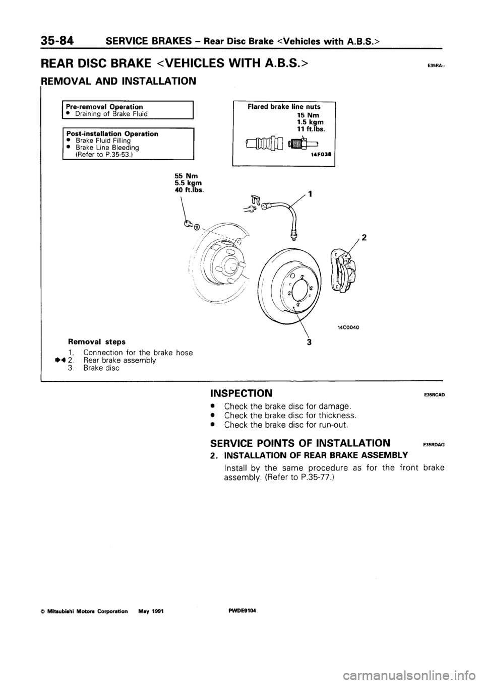 MITSUBISHI SPACE RUNNER 1992 Workshop Manual MITSUBISHI SPACE RUNNER 1992 Workshop Manual