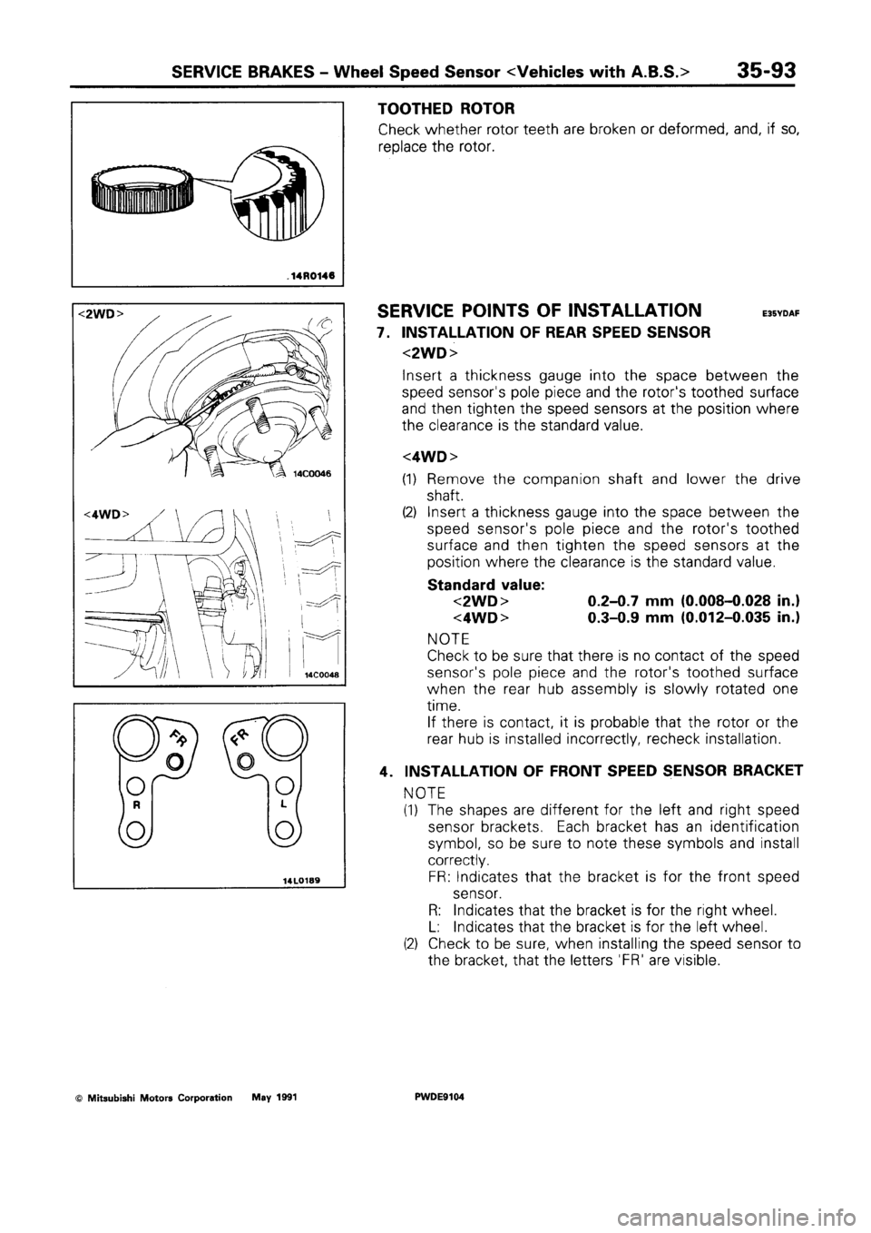 MITSUBISHI SPACE RUNNER 1992 Workshop Manual MITSUBISHI SPACE RUNNER 1992 Workshop Manual