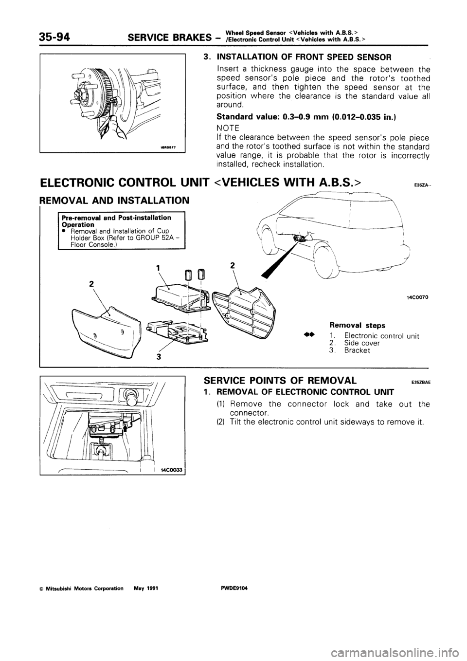 MITSUBISHI SPACE RUNNER 1992 Workshop Manual MITSUBISHI SPACE RUNNER 1992 Workshop Manual
