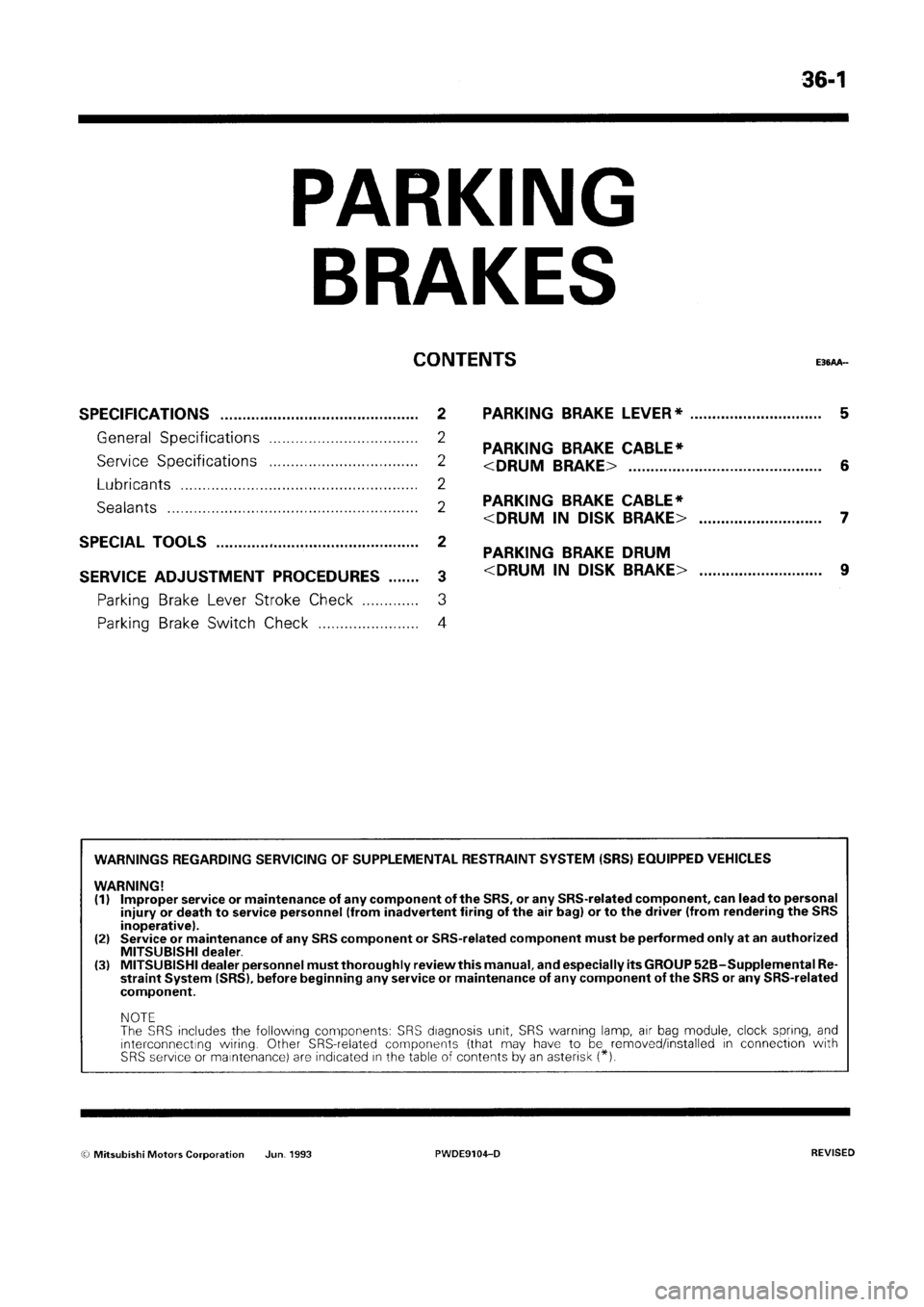 MITSUBISHI SPACE RUNNER 1992 Workshop Manual MITSUBISHI SPACE RUNNER 1992 Workshop Manual