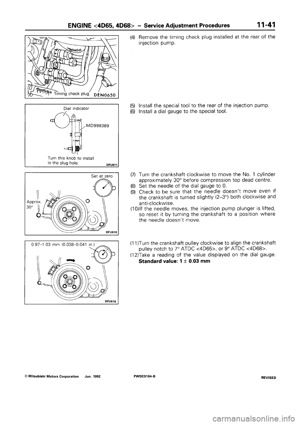 MITSUBISHI SPACE RUNNER 1992 Owners Manual 